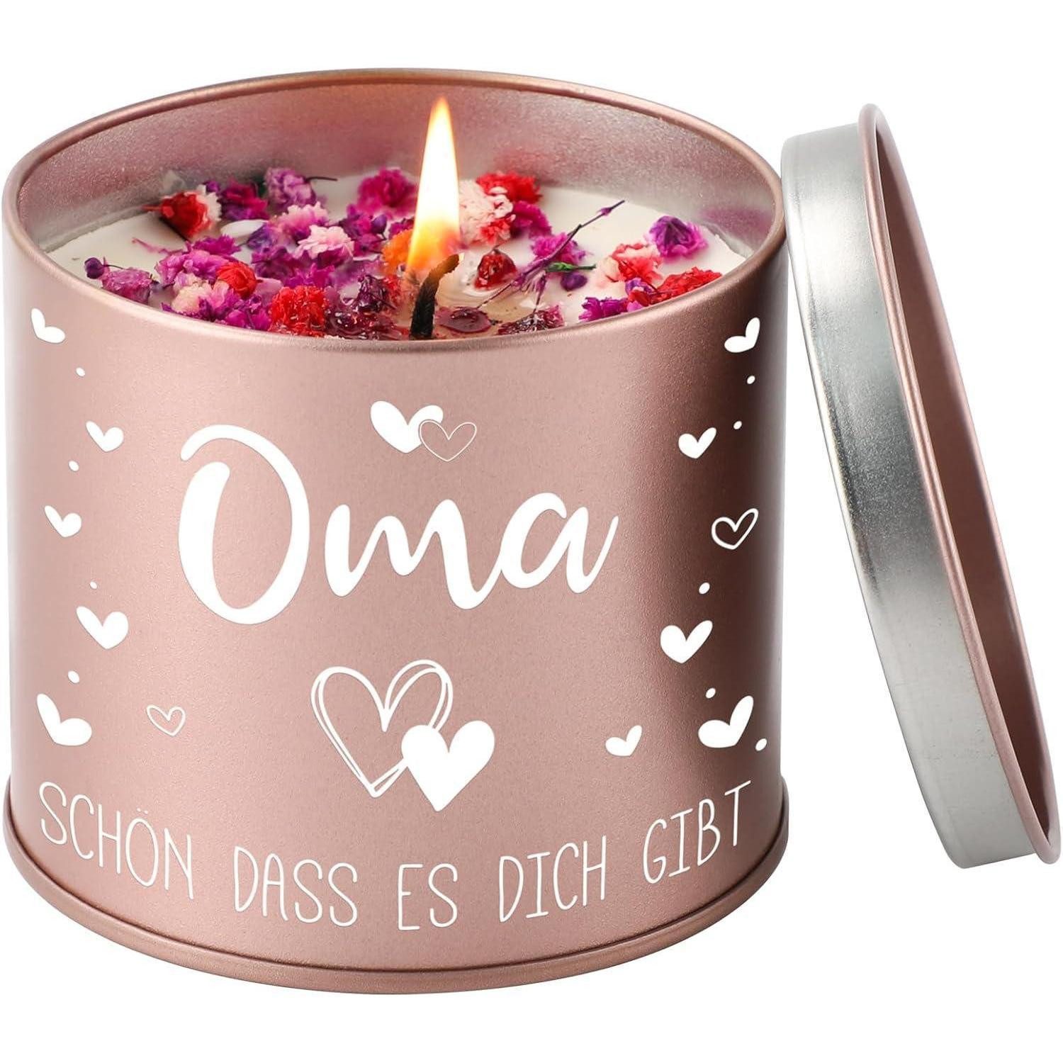 LuxusKollektion Stumpenkerze Stumpenkerzen 9OZ Spruch Oma Geschenk Oma Schön Dass Es Dich Gibt