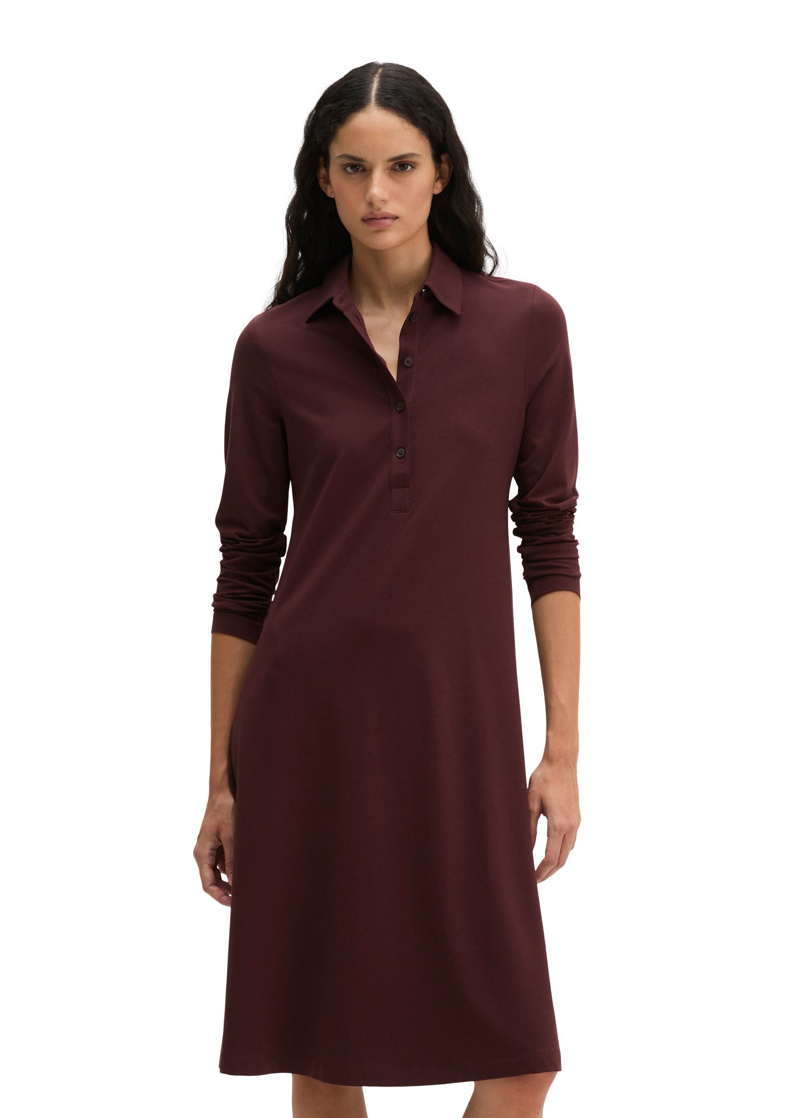 Marc O'Polo Hemdblusenkleid aus Single Jersey mit Paper-Finish