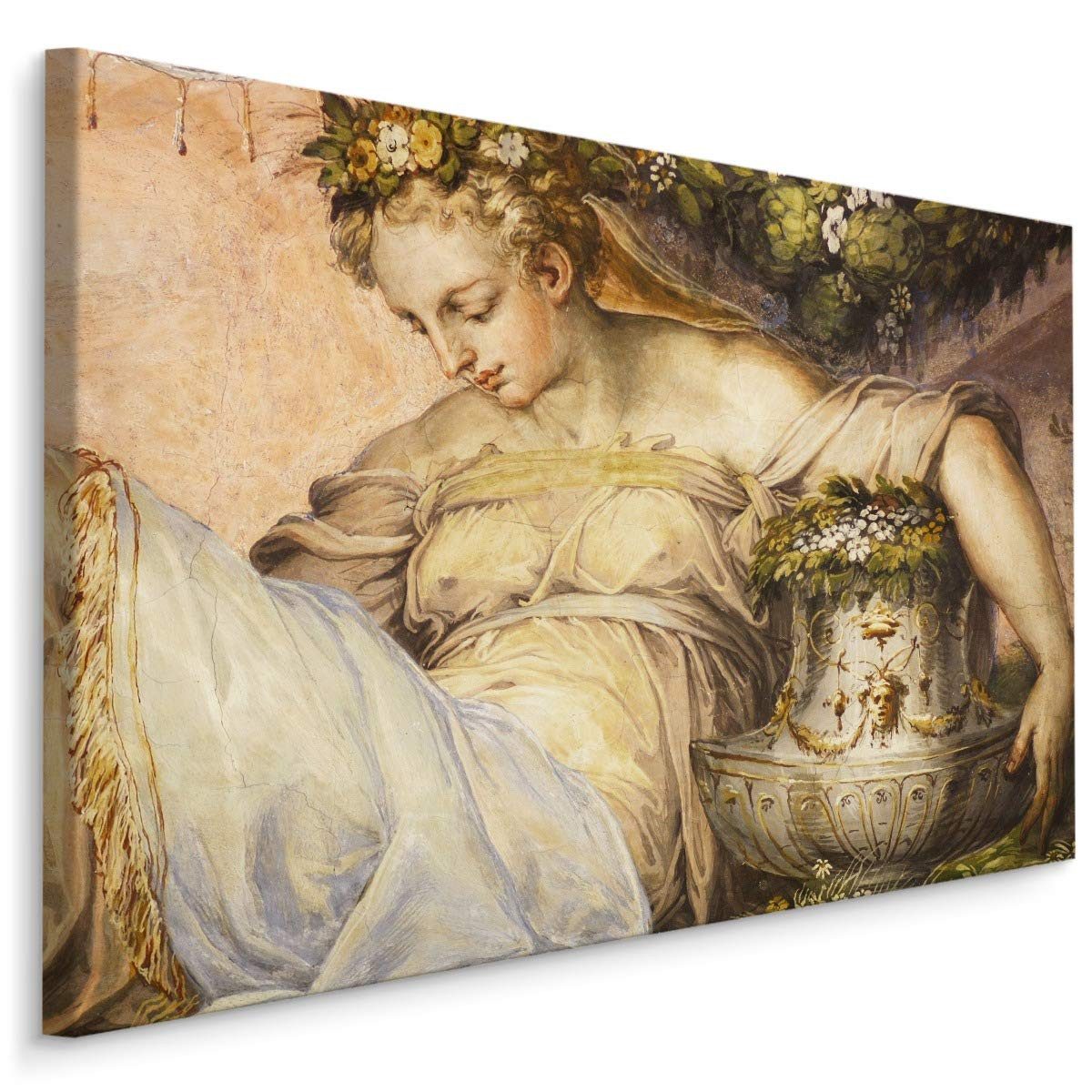 Muralo Leinwandbild Menschen – Leinwandbild Wandbild Kunstdruck Wohnzimmer, Frau (1 St), Frau – Junger Mensch – Pflanzen, 30 x 20 cm, aufhängefertig