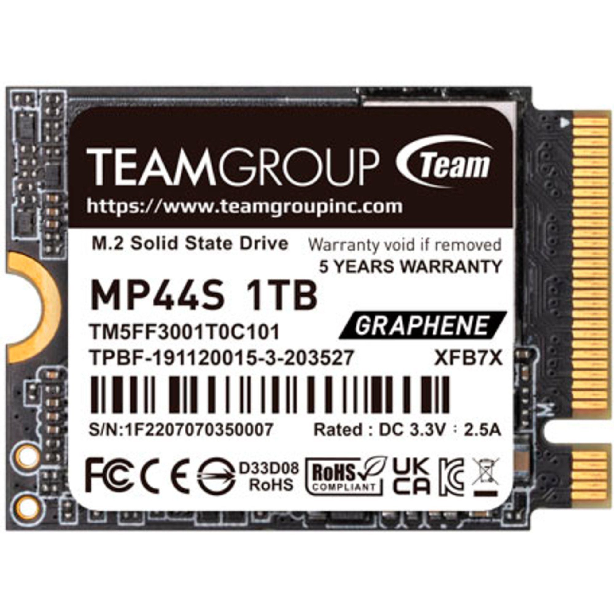 Teamgroup Team Group MP44S 1 TB, SSD, (PCIe 4.0 x4, NVMe, interne HDD-Festplatte (1 TB) Steckkarte"