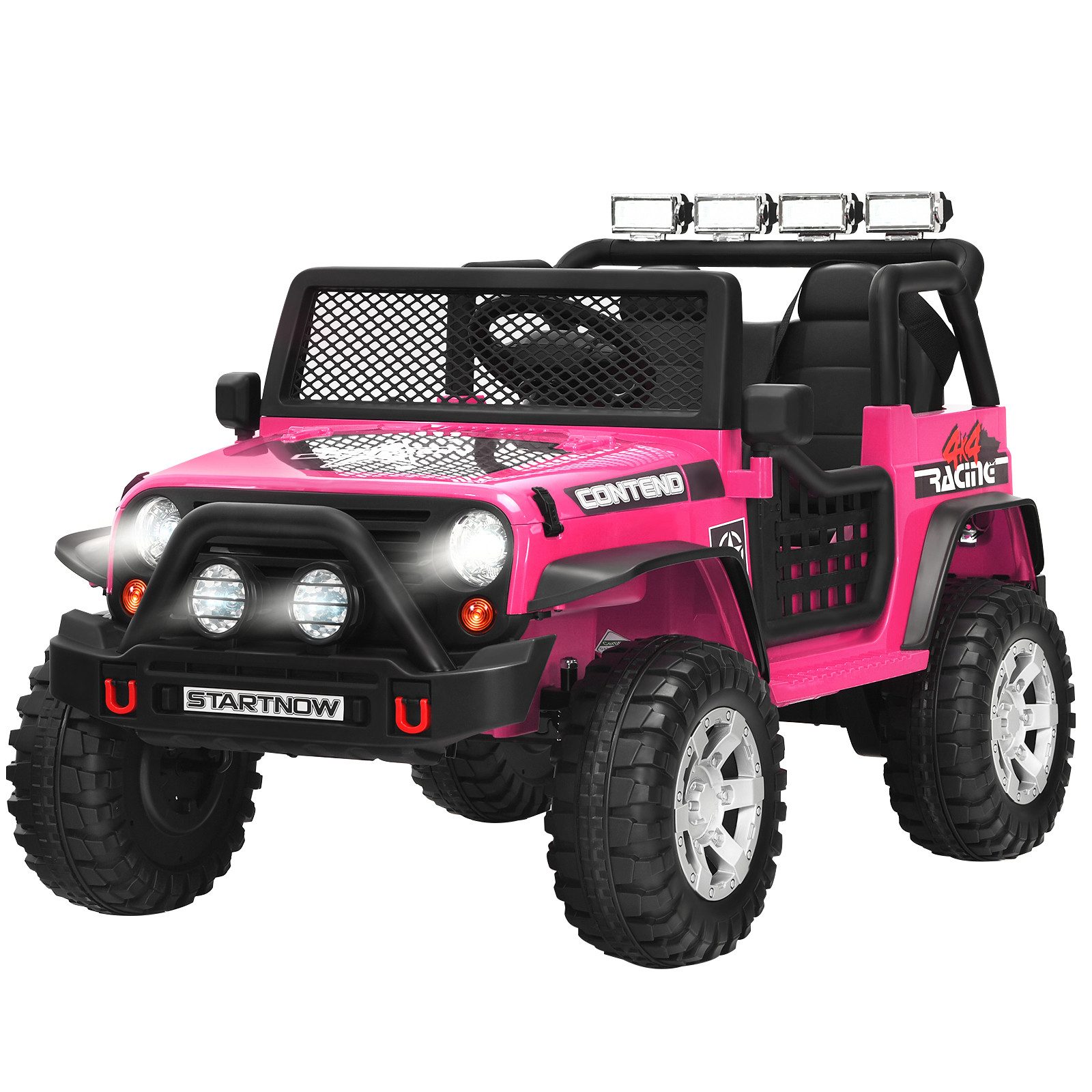 COSTWAY Elektro-Kinderauto, Belastbarkeit 50 kg, Elektroauto mit Musik & Hupe & USB & MP3 & Radio