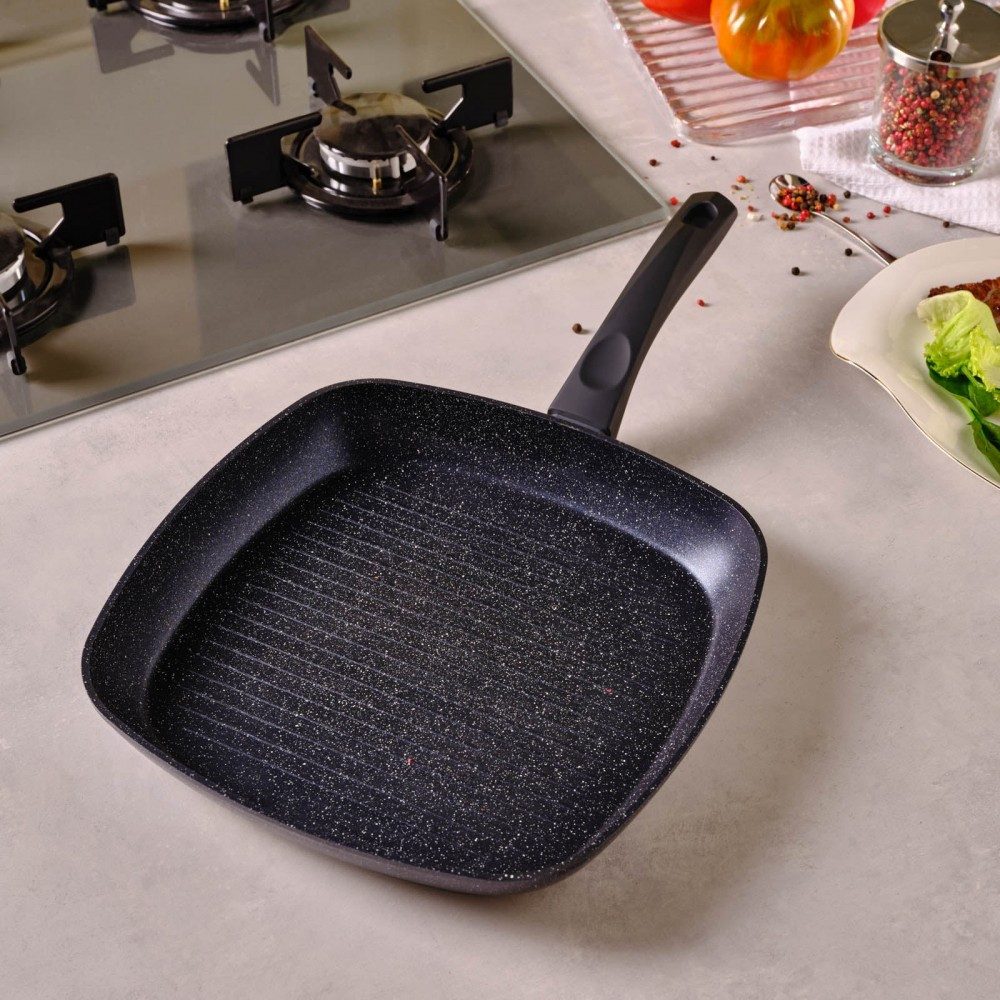 Karaca Pfannen-Set Karaca Aqua Granit Grillpfanne Bratpfanne Pfanne Kochgeschirr 28 cm