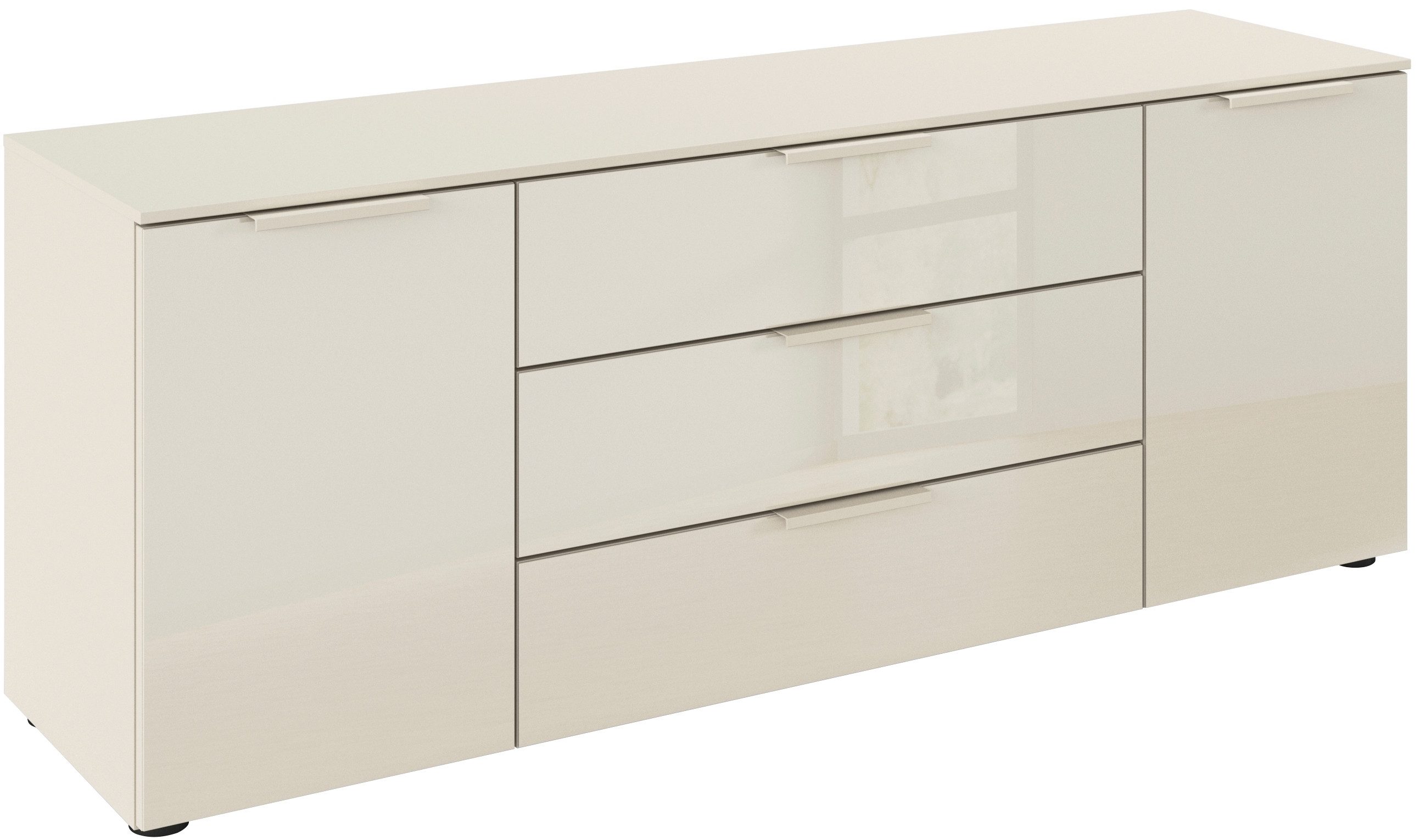 Schubkastenkommode Kommode Türkommode Sideboard Kombikommode FLIPP mit Glasfront
