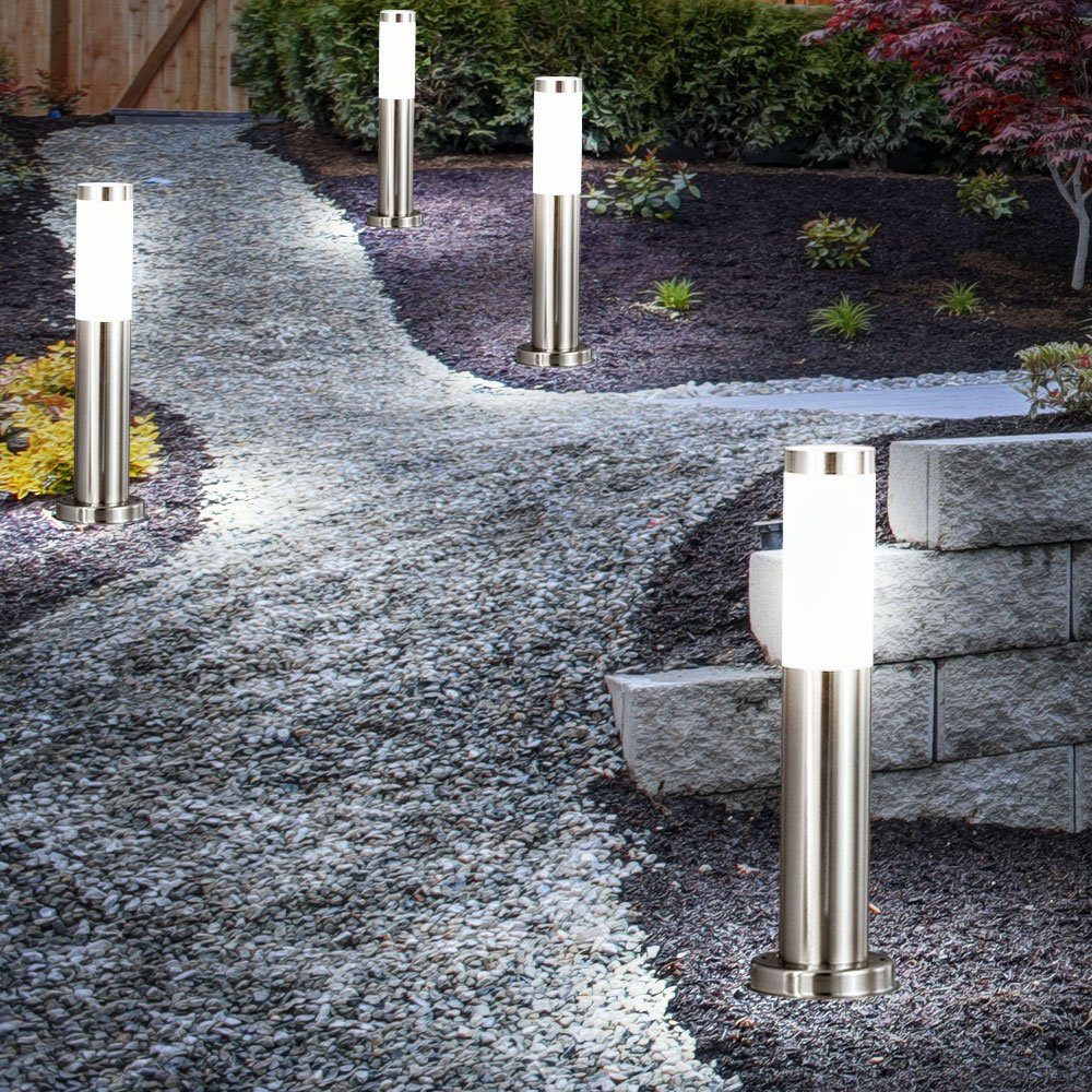 Außen-Stehlampe, Außen Steh etc-shop Set Warmweiß, Garten inklusive, LED Leuchten LED Sockel Strahler Leuchtmittel 2er Lampen