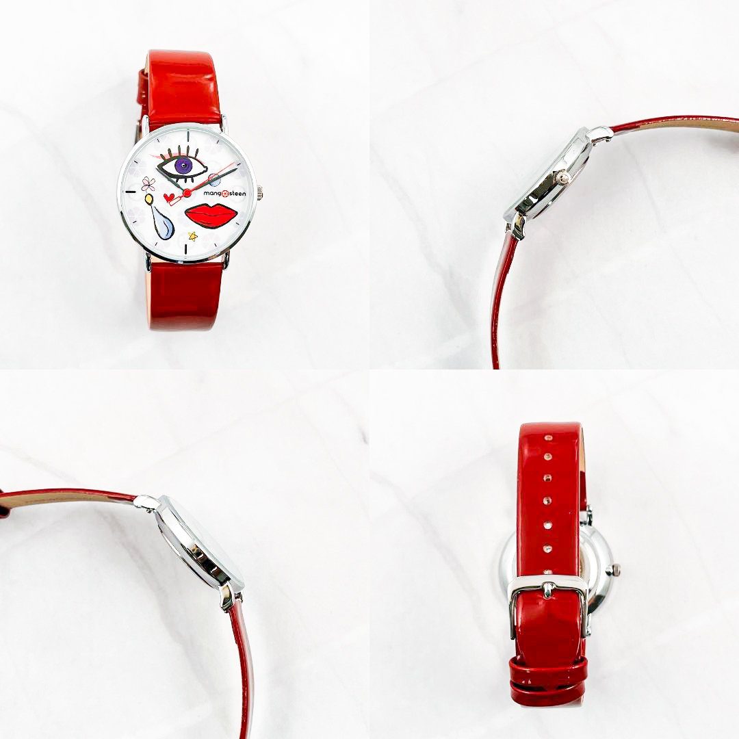 36 mm, Quarzuhr Leder-Armband, echtes Mangosteen, Mineralglas, Wasserdicht 1-tlg., (Set, MANGOSTEEN Damen-Armbanduhr, Edelstahl-Armband),