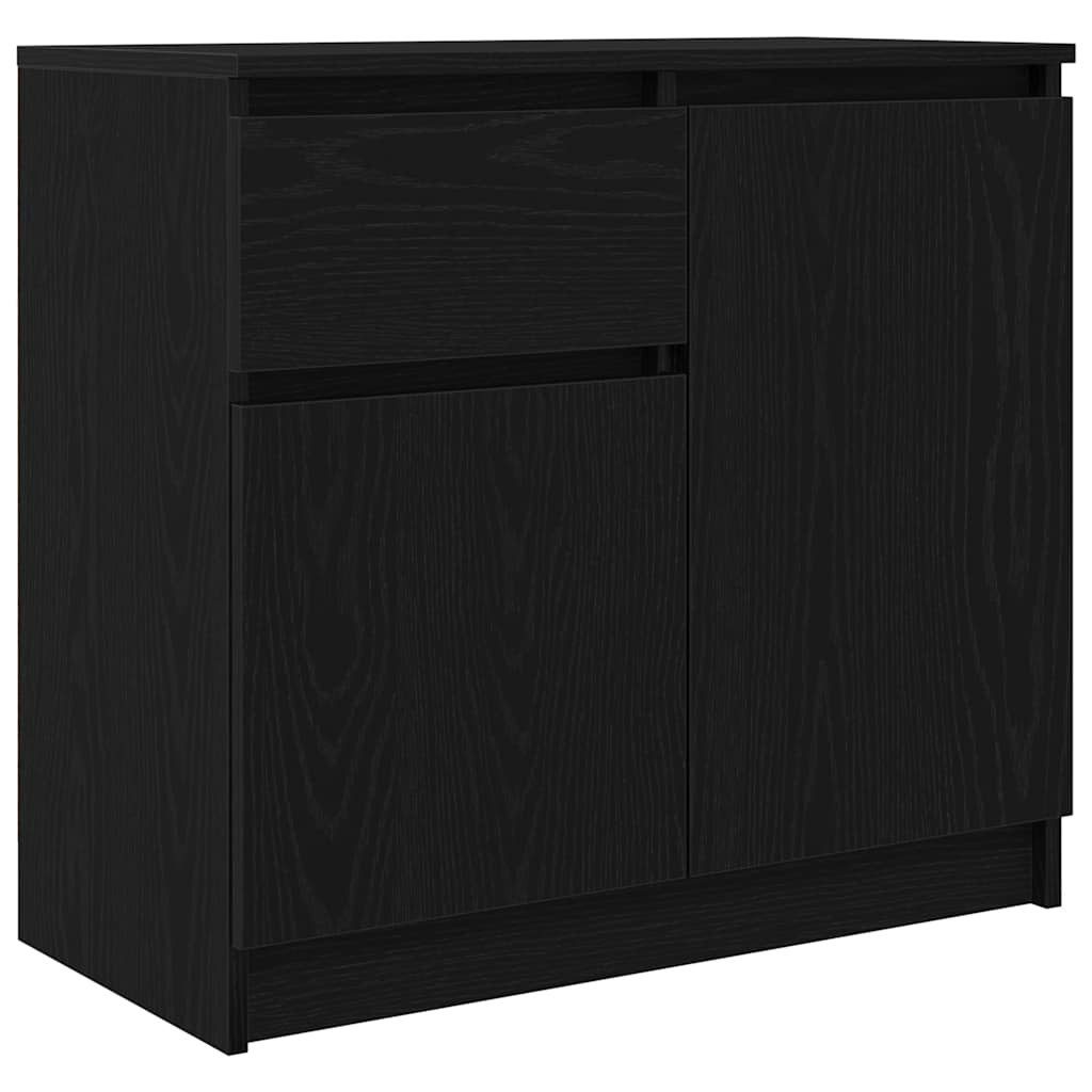 vidaXL Sideboard Sideboard mit Schublade Schwarz Eichen-Optik 71x35x65 cm (1 St)