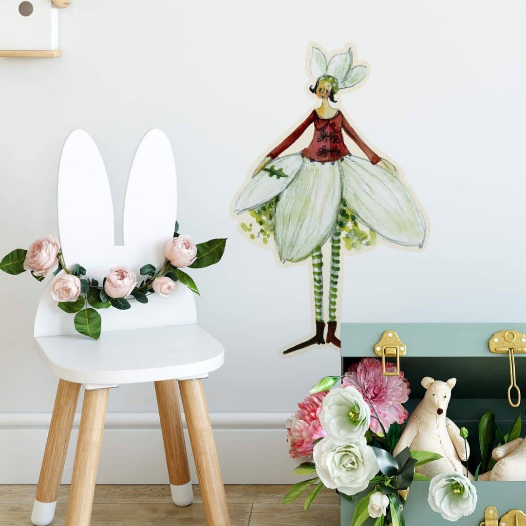 K&L Wall Art Wandtattoo Wandtattoo Schutzengel Leffler Christrose Blumen Blütenelfe November, Wandbild selbstklebend, entfernbar