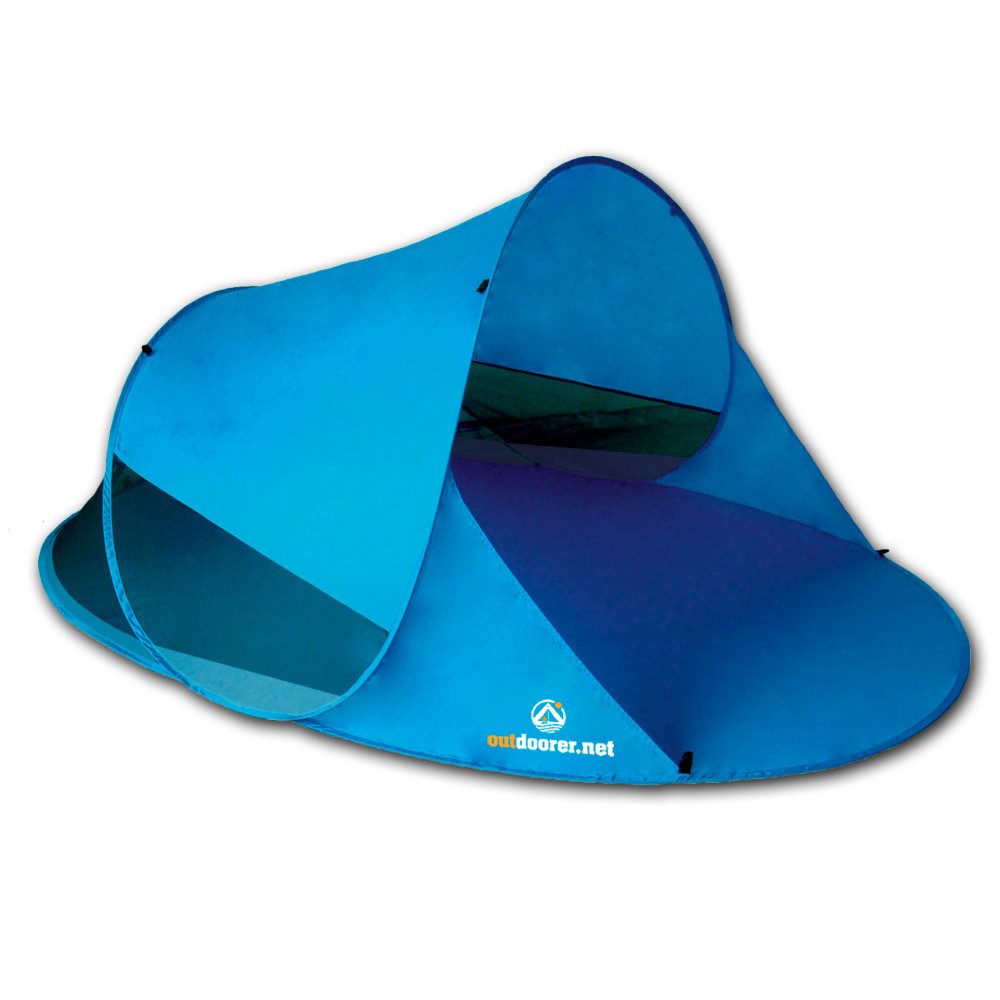 outdoorer Strandmuschel selbstaufbauend Zack II blau - Pop-up-Strandzelt, UV 60, Pop-up, Wind- und Sonnenschutz für 2 Personen