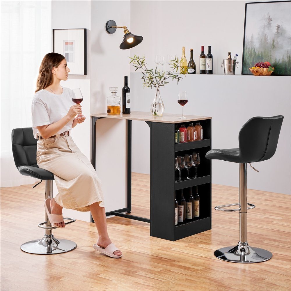 Yaheetech Barhocker 360° Drehbare Hocker mit Fußstütze (2 St), 1/2/4/6er-Set Barstühle Küchenstühle Bistrohocker höhenverstellbar