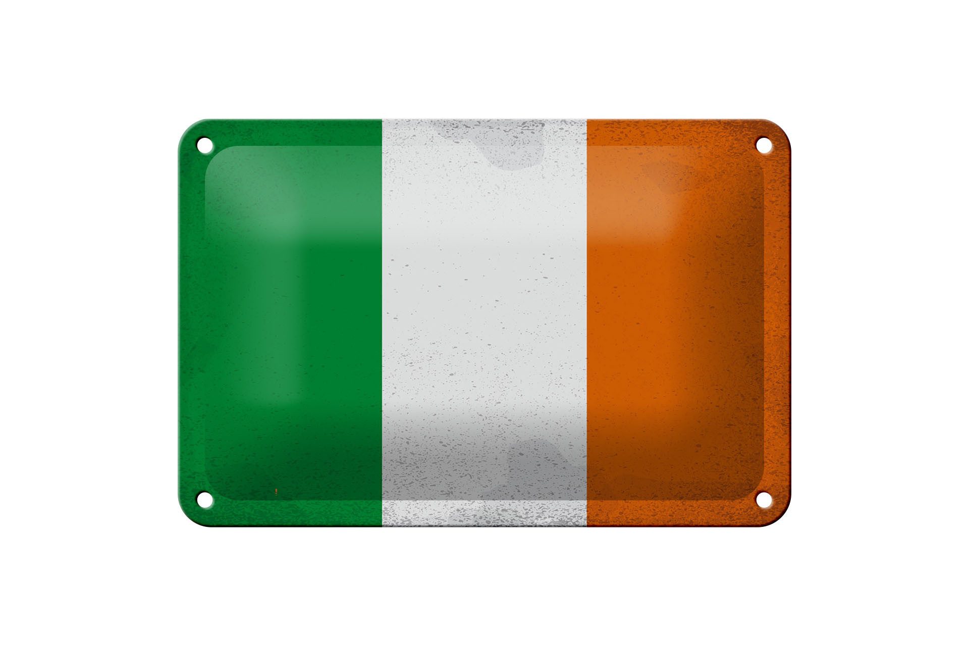 Femer GmbH Metallschild Flagge Irland 18x12cm Flag of Ireland Vintage, (1 St), gewölbte Oberfläche, abgerundete Ecken, umgeschlagene Kanten