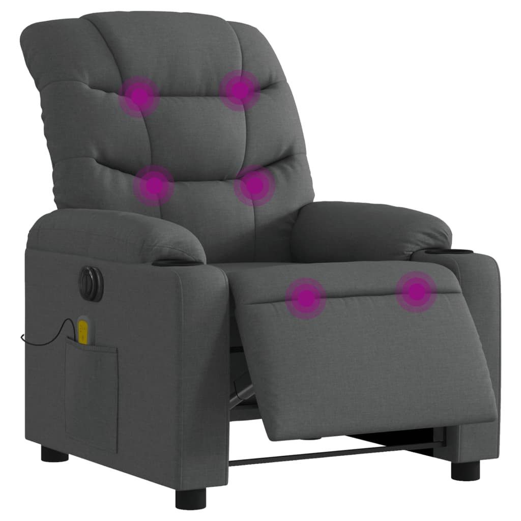 vidaXL Sessel Massagesessel Elektrisch Dunkelgrau Stoff günstig online kaufen