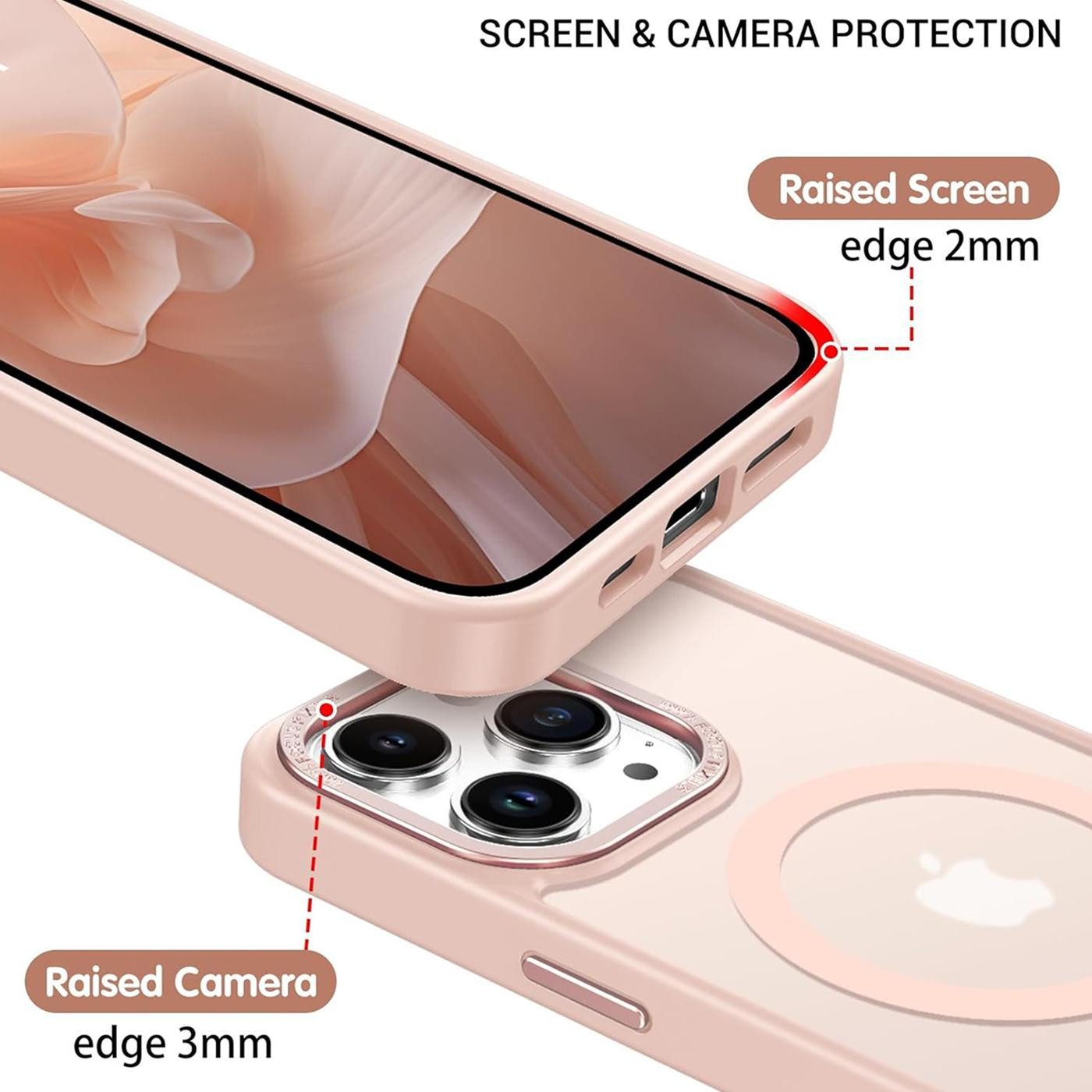 CoolGadget Handyhülle Magnet Hülle für iPhone 14 Pro Max Schutzhülle mit Metall Kamerarahmen 6,7 Zoll, magnetisches Schutzcase Matt Stoßfest kompatibel mit Mags – Bild 2 von 5