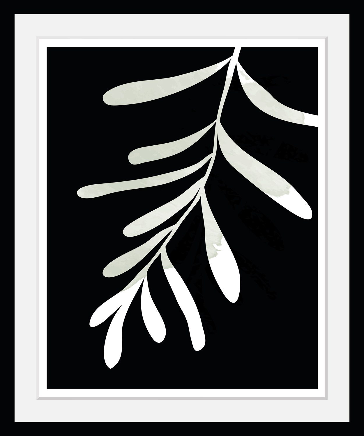 Bild mit Rahmen Pflanzen - Blätter - Leaves - Gerahmter Digitaldruck - Wandbild