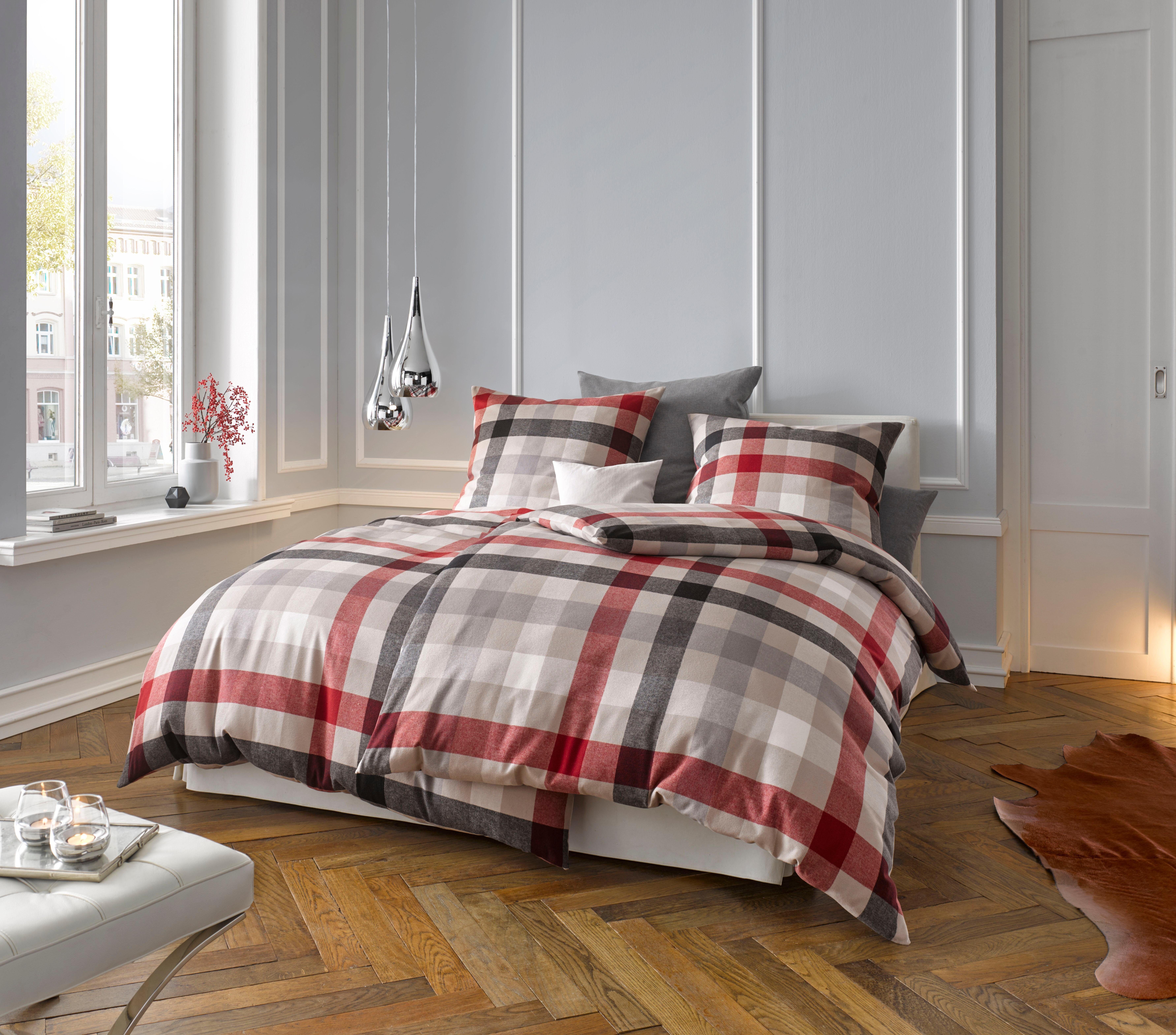 fleuresse Bettwäsche Lech 3742, Flanell, 2 teilig, Edelflanell, Baumwolle, in Gr. 135x200, 155x220, 200x200cm