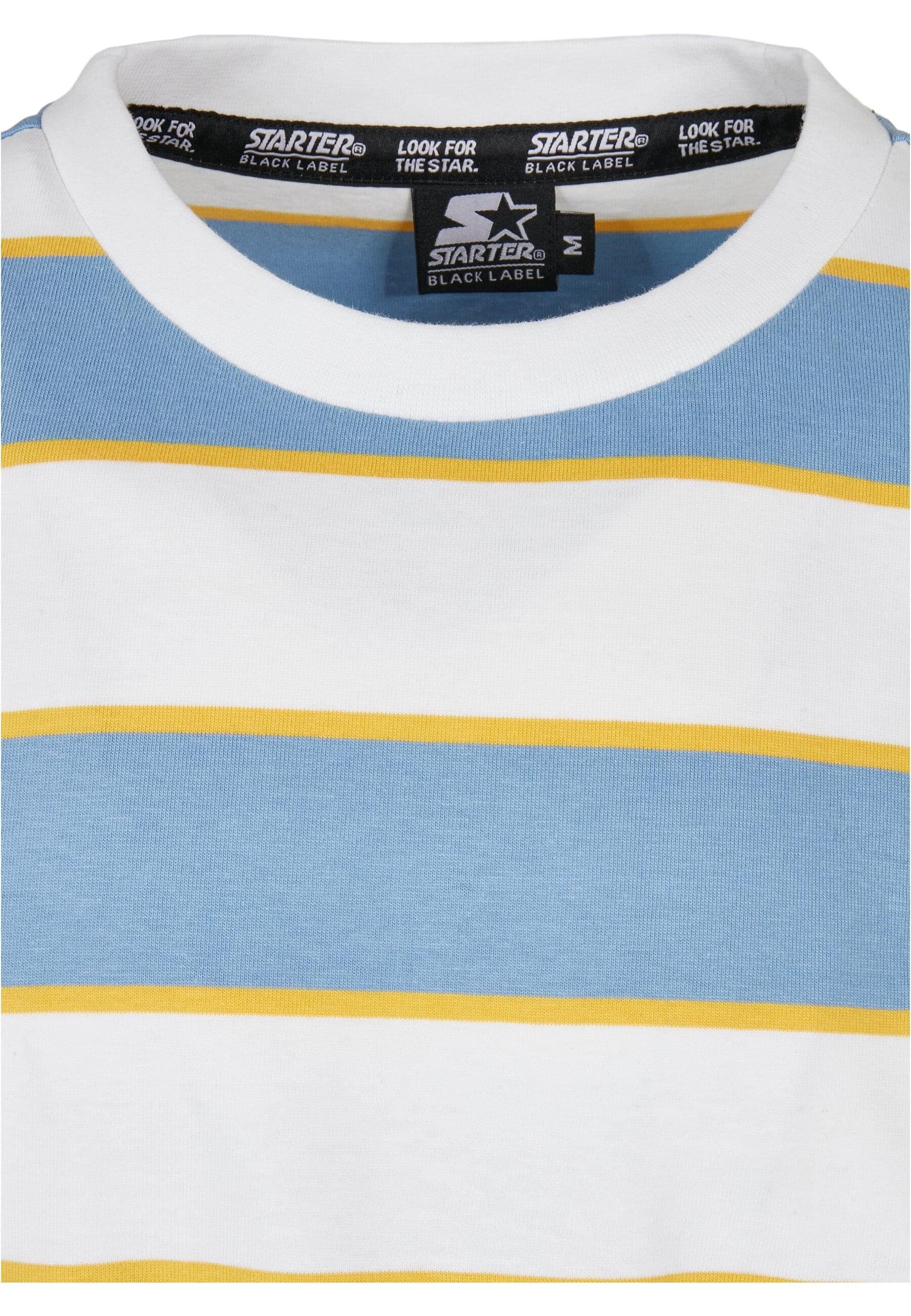 white/horizonblue/califoniayellow Herren Starter T-Shirt Tee Starter Block Stripes (1-tlg)