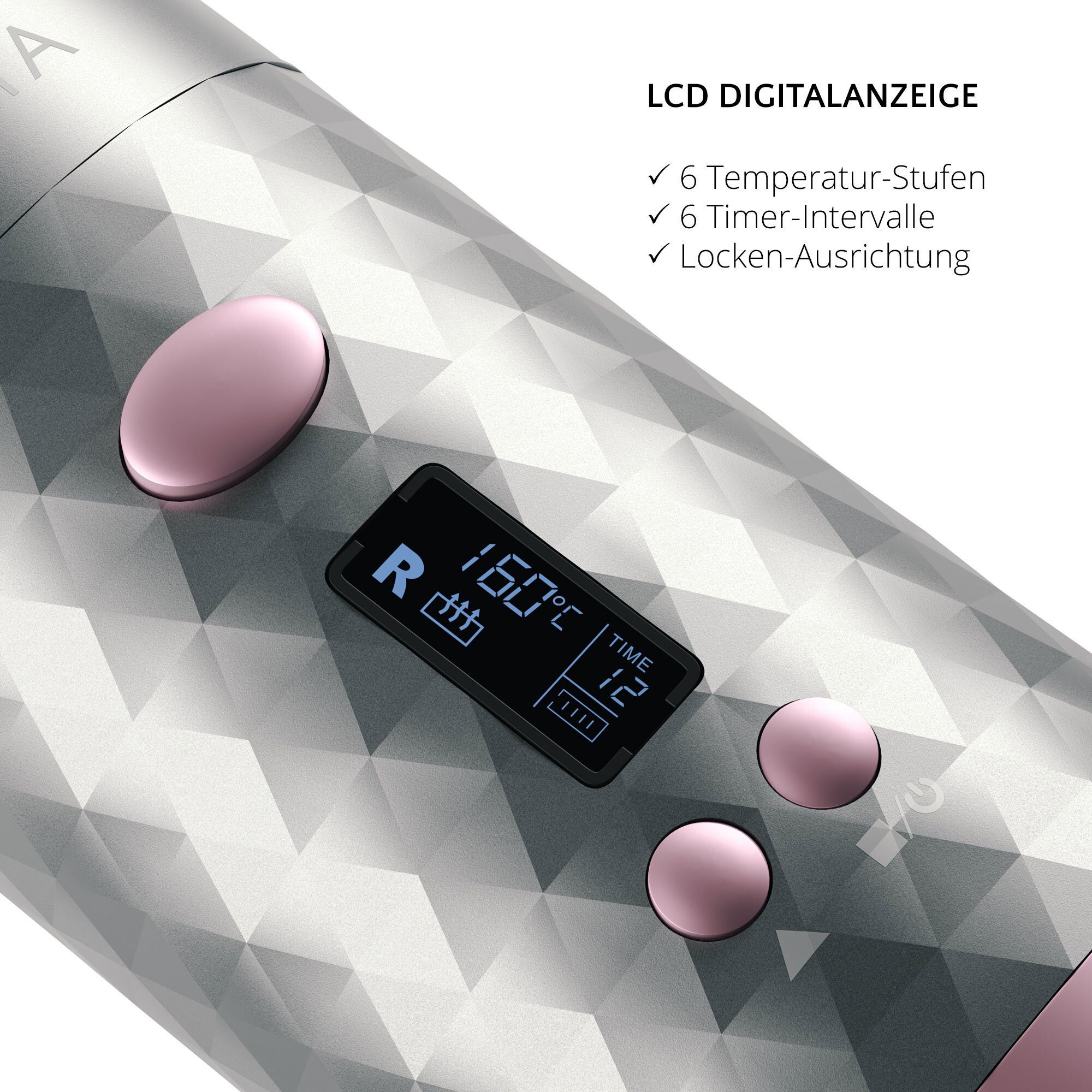 AILORIA Lockenstab REVOLUTIONNE Kabelloser Auto-Curler, Kabelloser Curler für sekundenschnelle Locken und Wellen