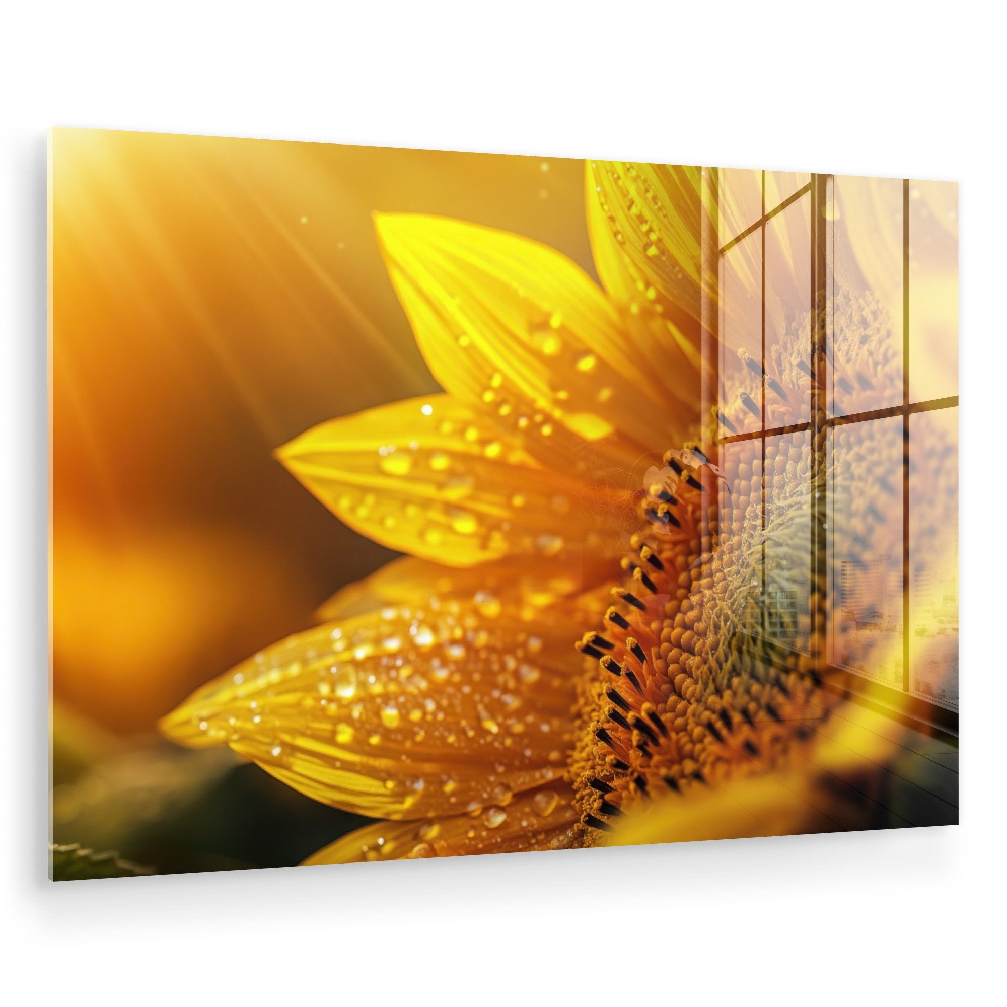 MuchoWow Acrylglasbild Sonnenblume - Tautropfen - günstig online kaufen