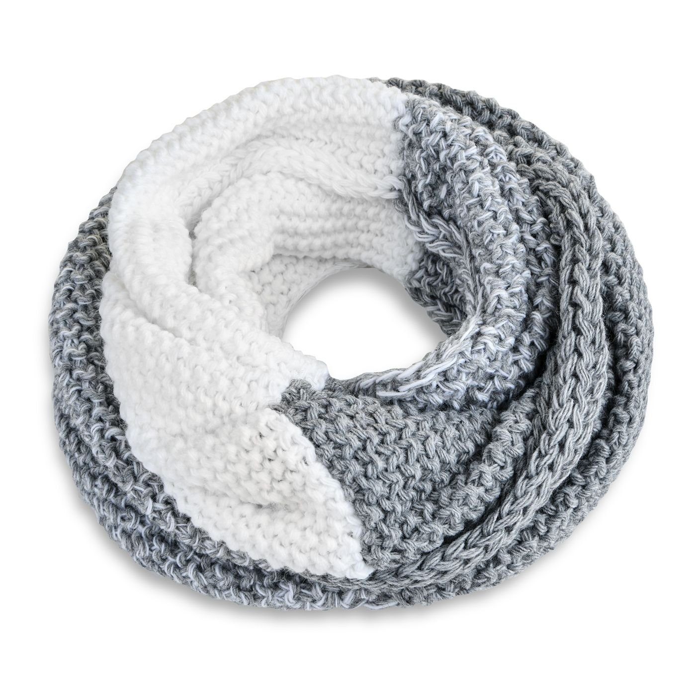Loop Damen Loopschal Strickschal Schlauchschal Winterschal Grobstrick zweifarbig Neverless®