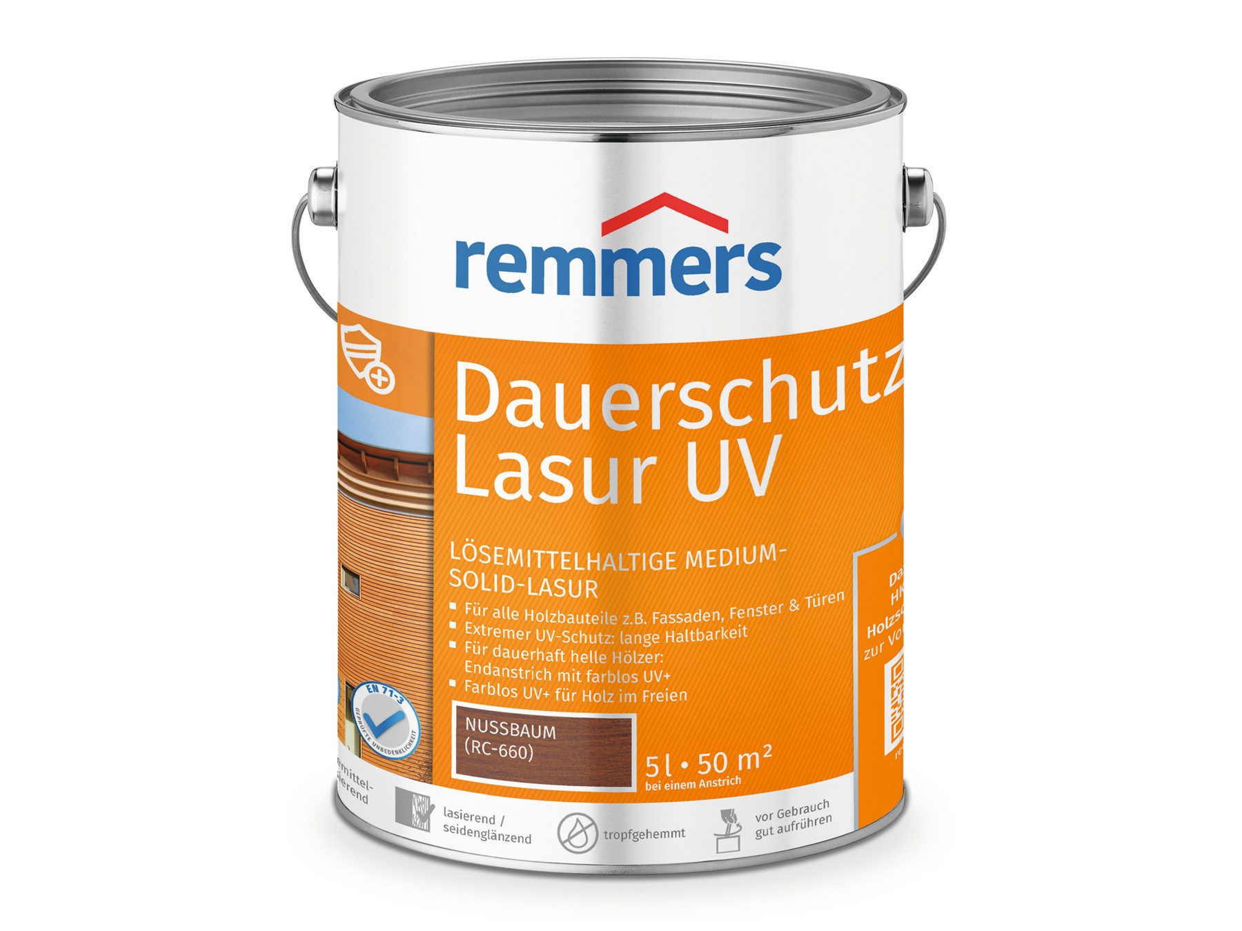Remmers Holzschutzlasur Dauerschutz-Lasur UV ebenholz 5 Liter