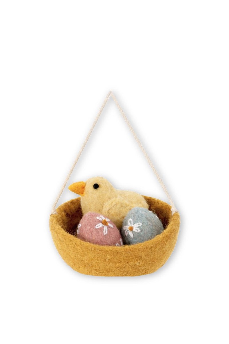 Gry & Sif Hängedekoration Filzanhänger - OSTERNEST - bunt