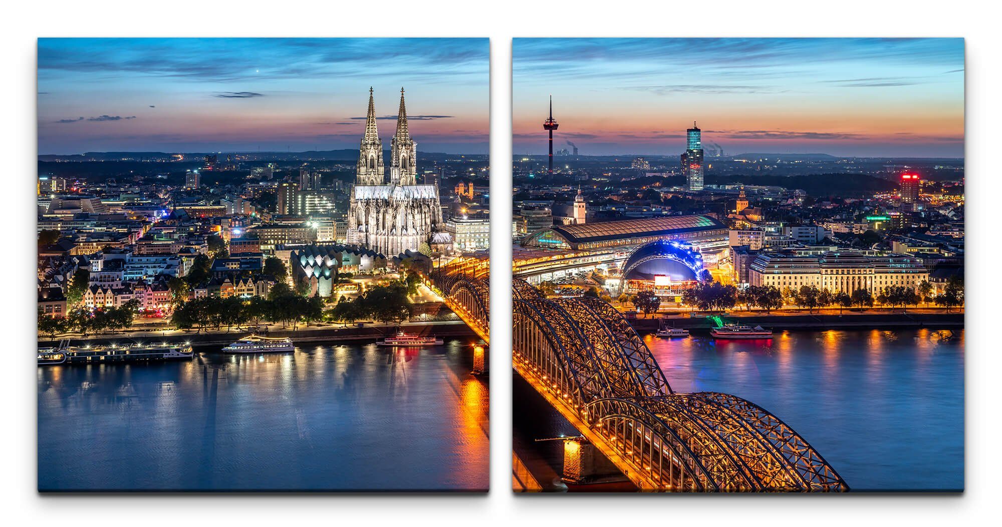 Sinus Art Leinwandbild Köln Skyline Wandbild günstig online kaufen