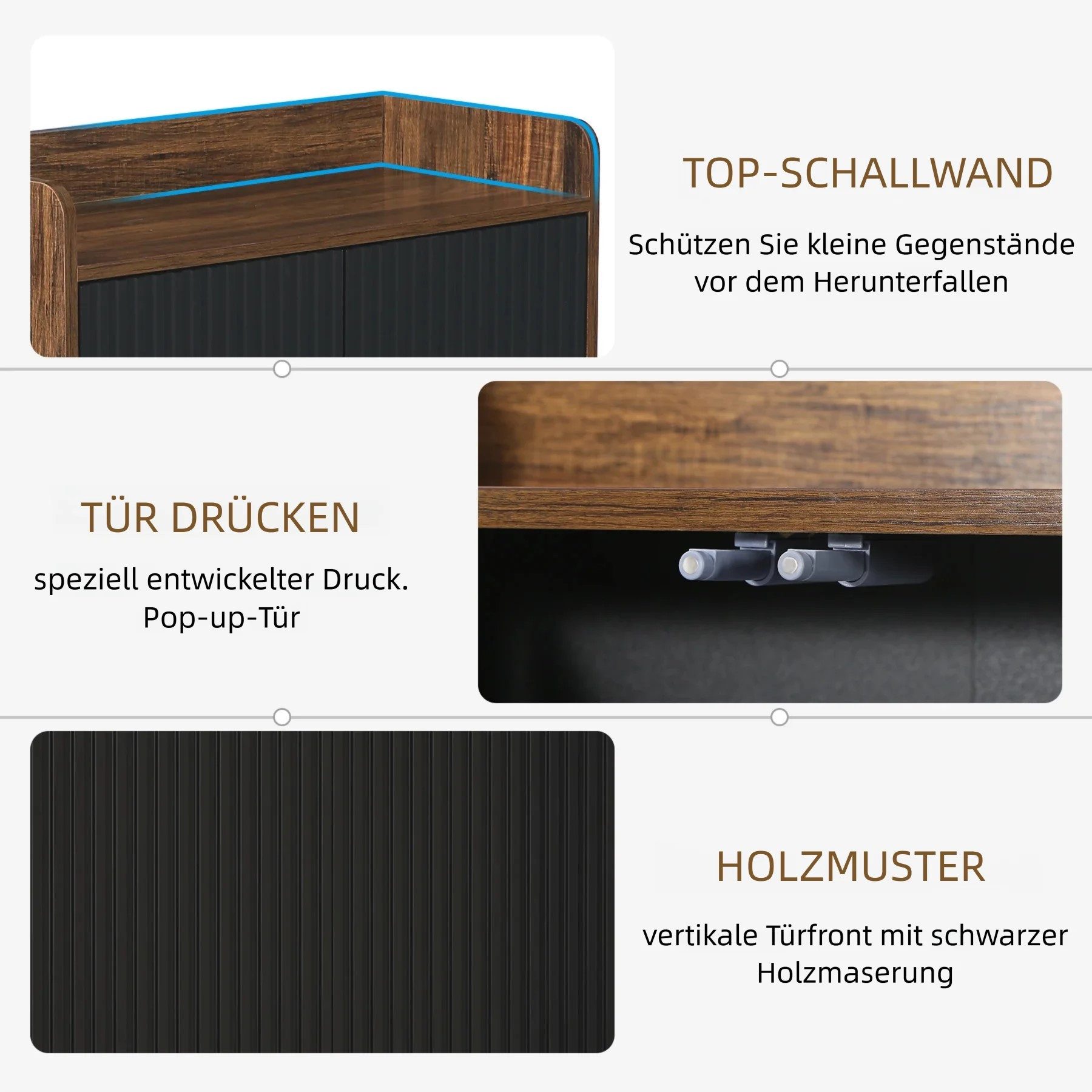 Tribesigns Schuhschrank Schuhregal mit Türen, 5-Tier-Schuh-Lagerung Schrank für Eingang Flur – Bild 4 von 5