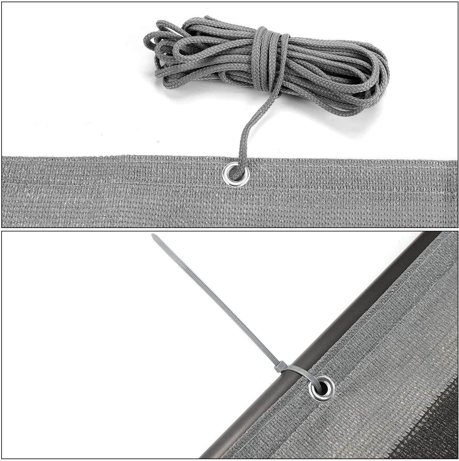 Sekey Balkonsichtschutz Balkon Sichtschutz aus 220g/m² HDPE Balkonbespannung zum Zuschneiden Robustes und wetterfestes Material mit Kordel und Kabelbinder