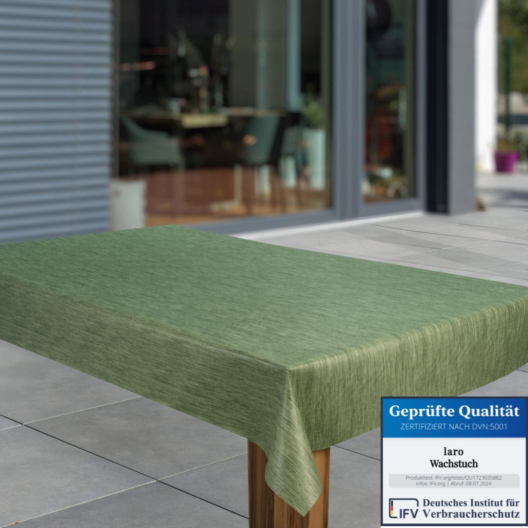 laro Tischdecke Wachstuch-Tischdecken Abwaschbar Leinenoptik Grün rechtecki günstig online kaufen
