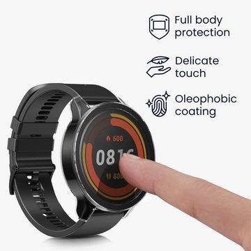 kwmobile Smartwatch-Hülle 2x Hülle für Xiaomi Mi Watch / Mi Watch Color Sport, Fullbody Fitnesstracker Glas Cover Case Schutzhülle Set