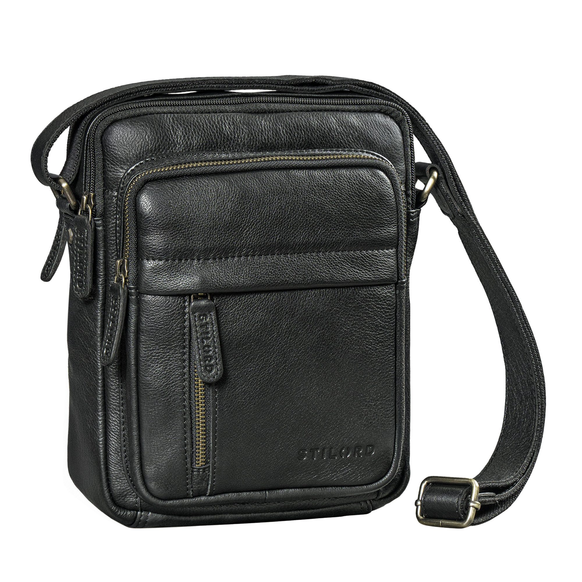 Schultertasche "Ivano" Kleine Umhängetasche Herren Leder für 10,9 Zoll Tablet