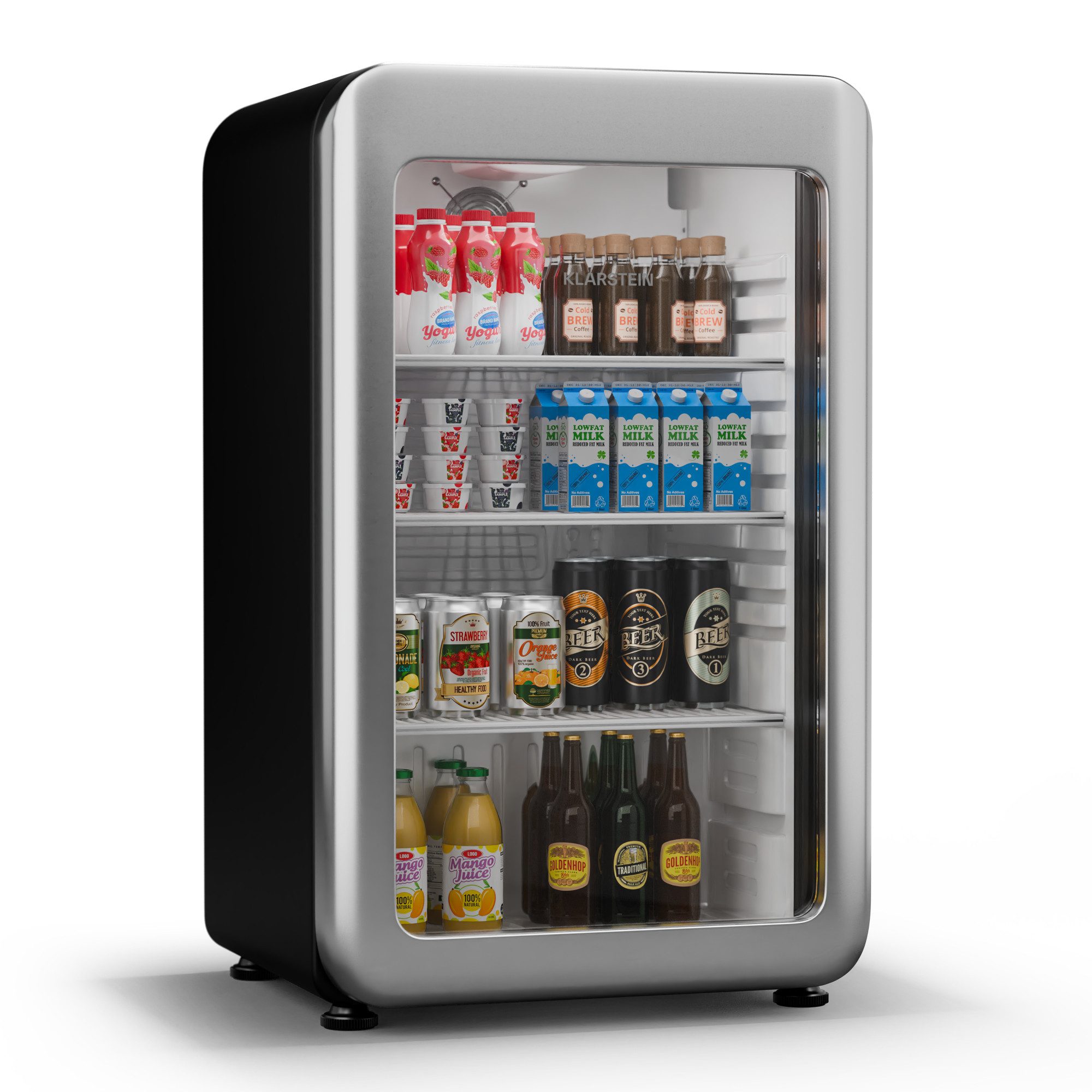 Klarstein Getränkekühlschrank 10046636, 71.8 cm hoch, 38.4 cm breit, Bier Hausbar Getränkekühlschrank Hotel Mini Fridge