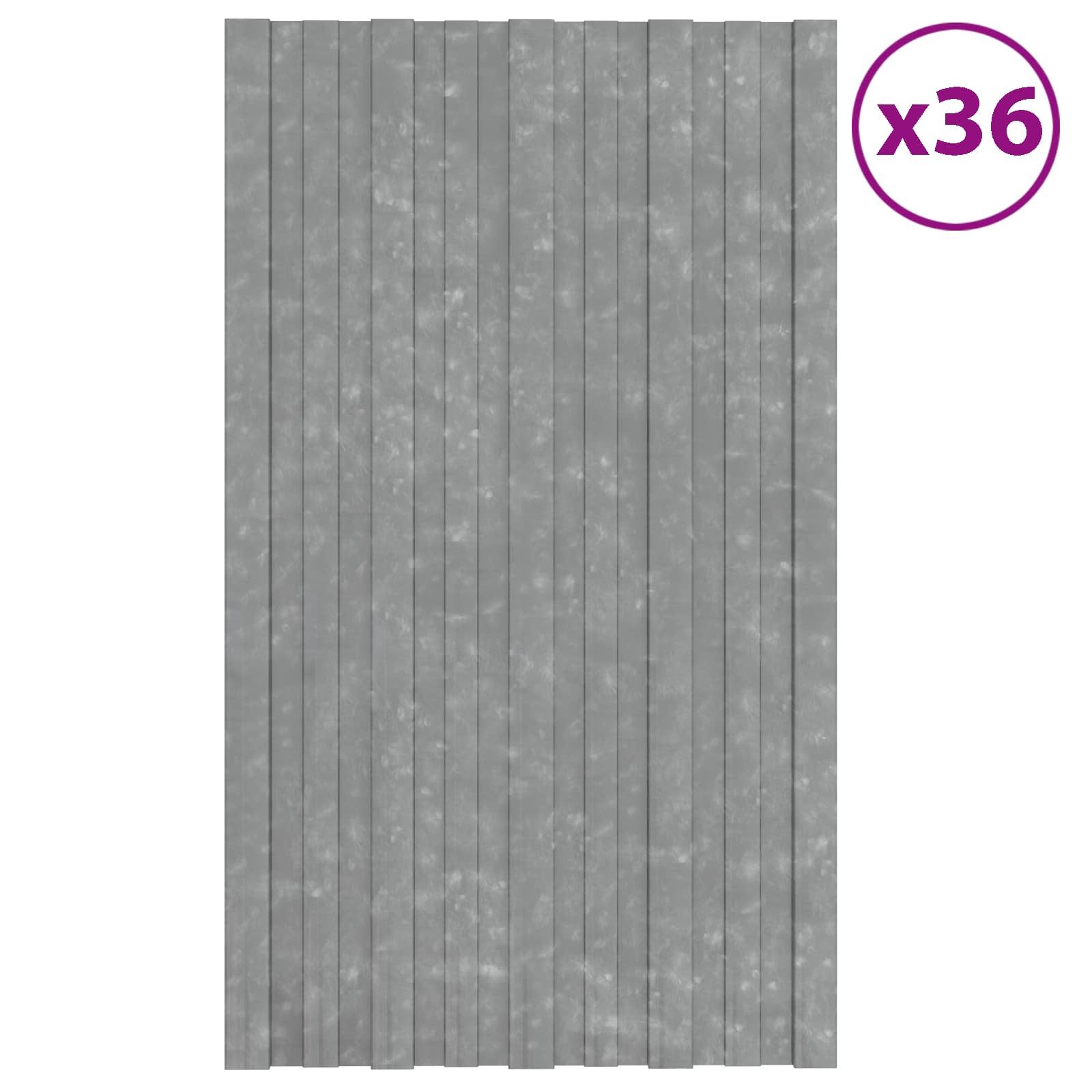 vidaXL Terrassendach Dachpaneel 36 Stk. Silber 80 x 45 cm Verzinkter Stahl, (36-St)