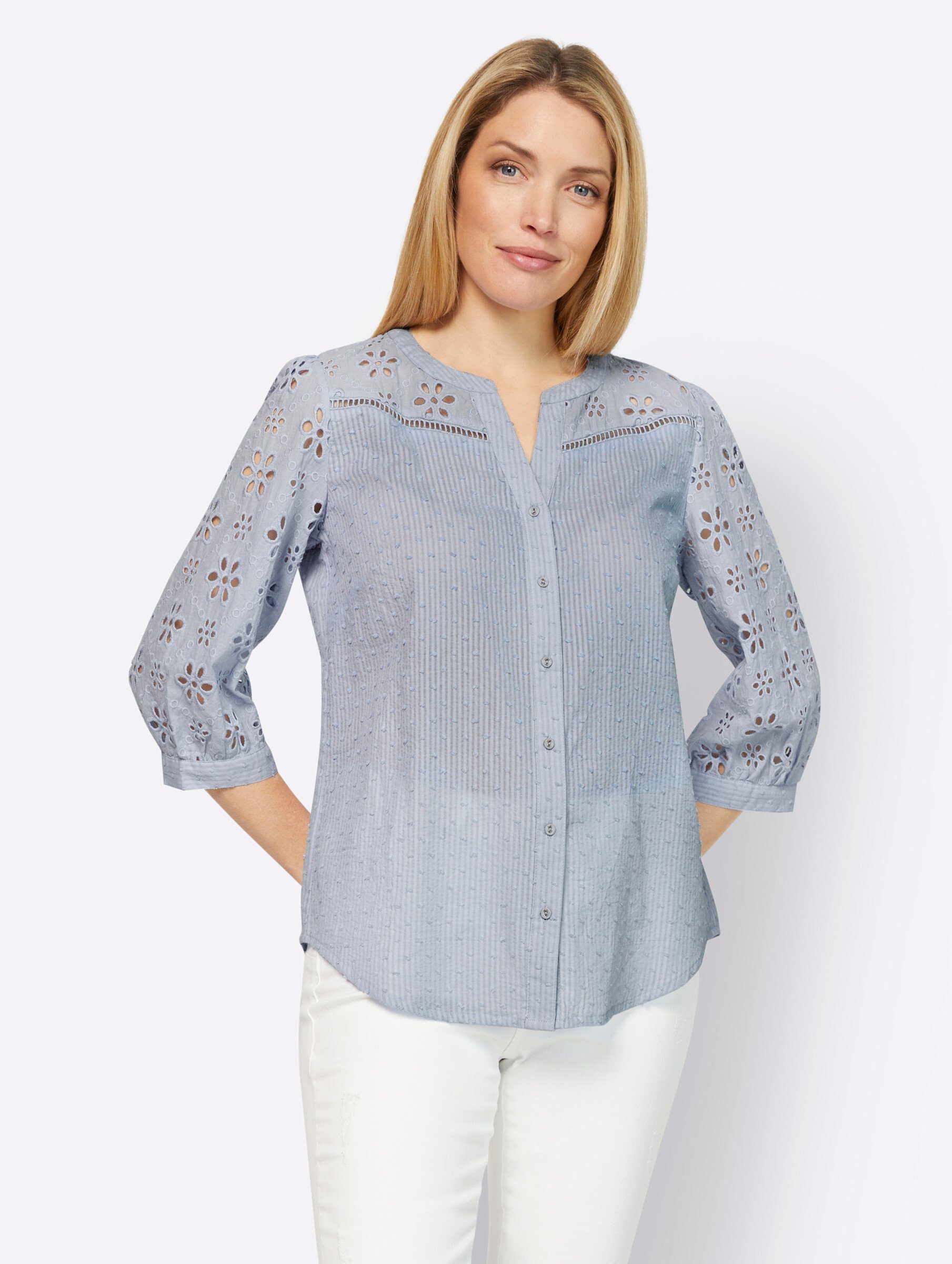 heine Bluse Klassische hellblau