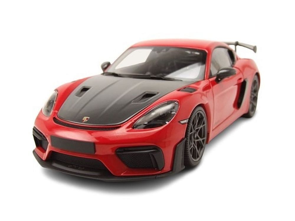 Minichamps Modellauto Porsche Cayman GT4 RS Weissach Package 2024 rot, Maßstab 1:18
