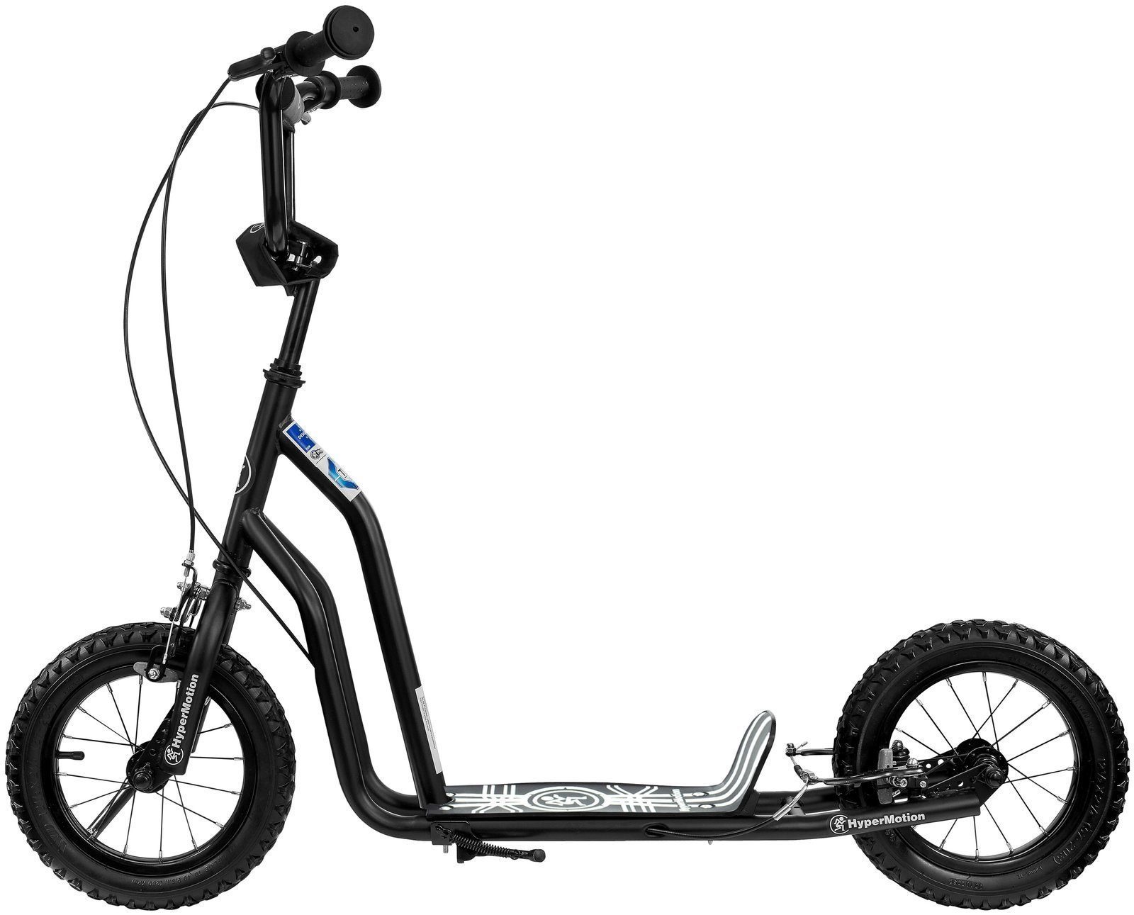 HyperMotion Scooter Tretroller VIVA 12 – Schwarz mit 30 cm Luftreifen