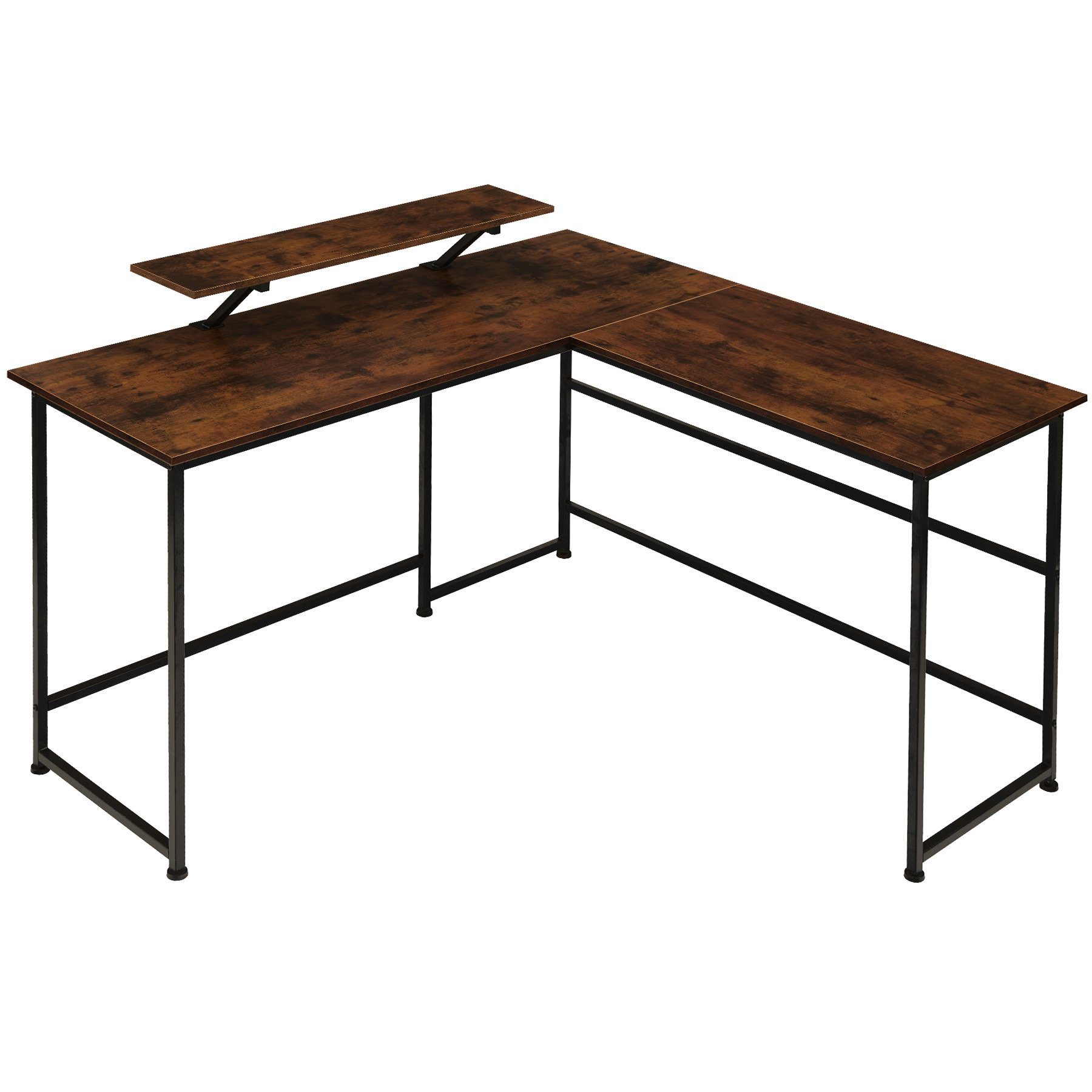 tectake Schreibtisch Melrose (1-St., 1 tlg) Industrial Holz dunkel, rustikal