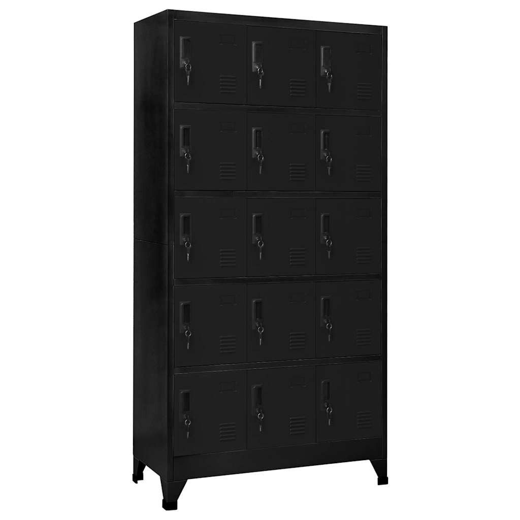vidaXL Schranksystem Schließfachschrank Schwarz 90x40x180 cm Stahl (1-St)