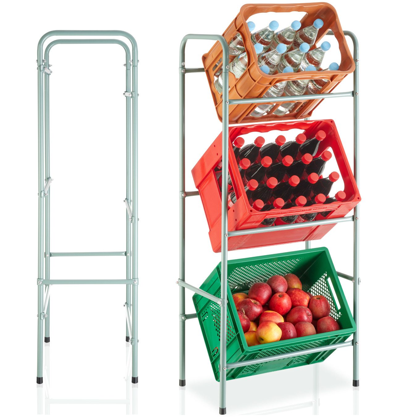 tectake Küchenregal Getränkekistenregal, Set 1-tlg., aus Stahl günstig online kaufen