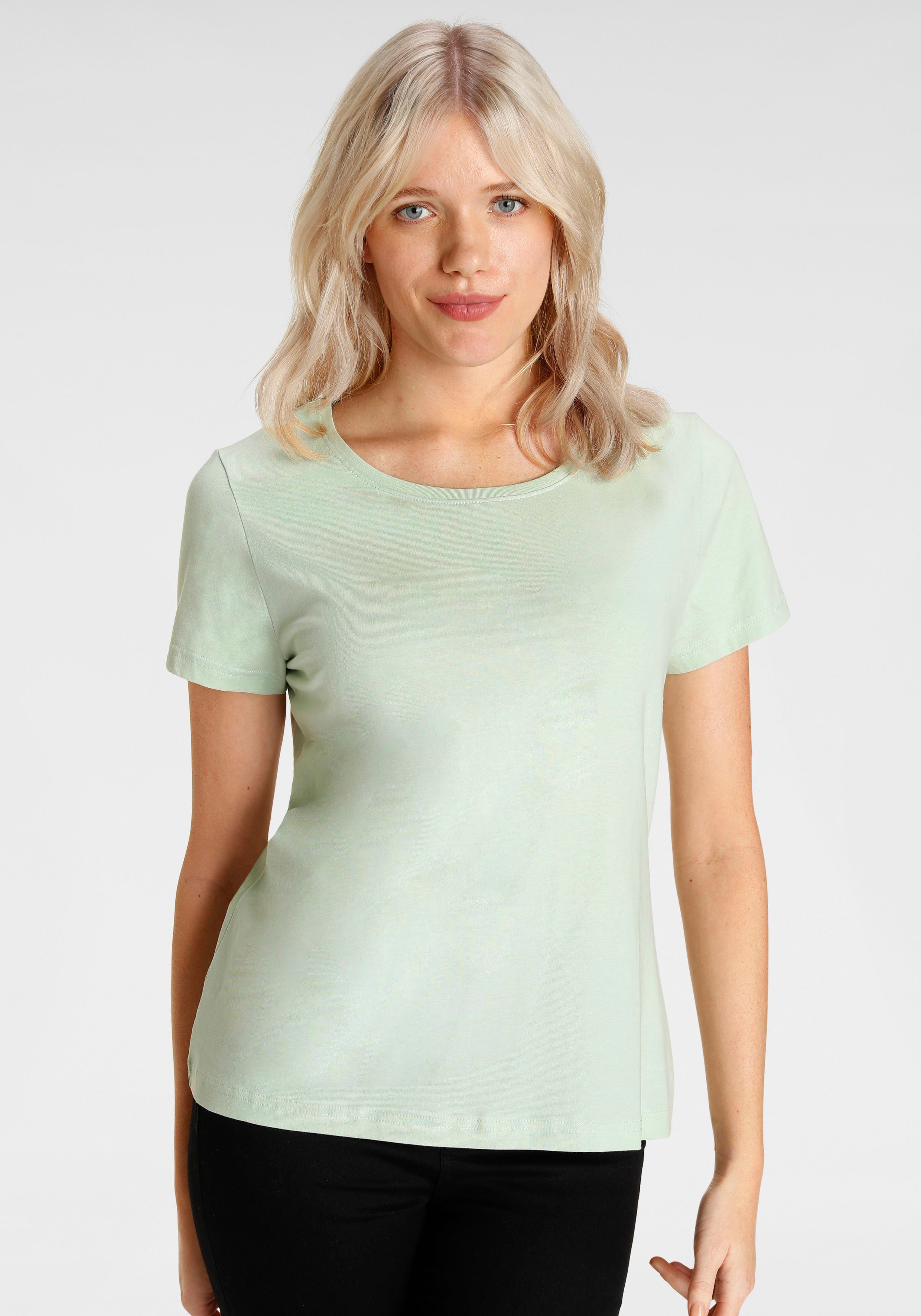 Eastwind T-Shirt (Spar-Set, 3er-Pack) hellgrün, weiß lavendel