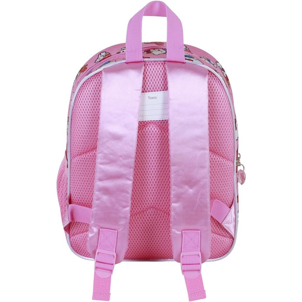 Karactermania Kinderrucksack Sanrio Hello Kitty 3D kleiner Rucksack Kindergartenrucksack, Integriertes Namensschild, 3D Optik