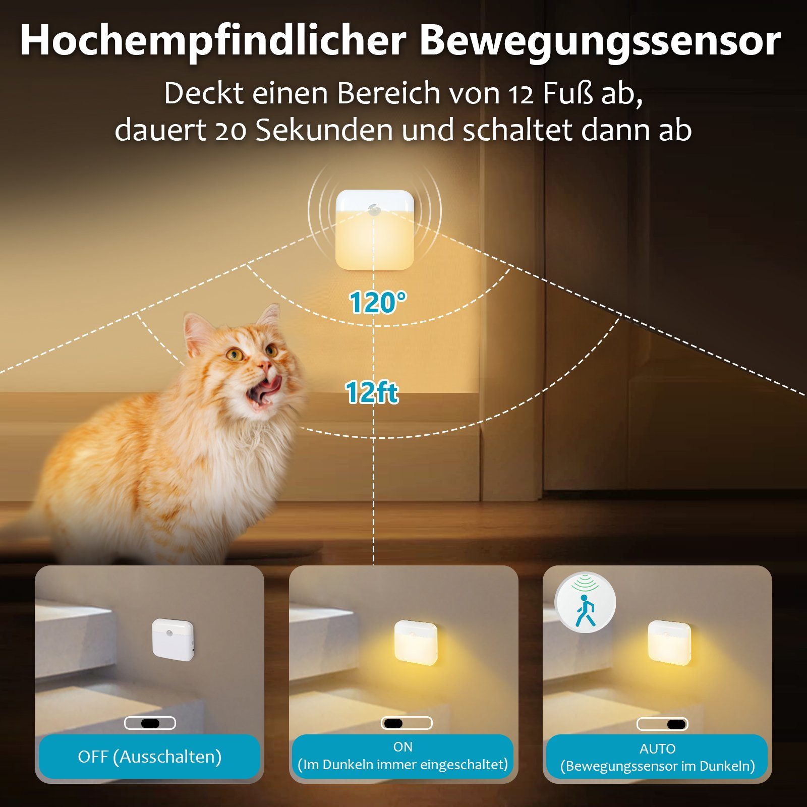 Jibenhome Nachtlicht LED Nachtlicht Kinder mit Bewegungsmelder, USB günstig online kaufen