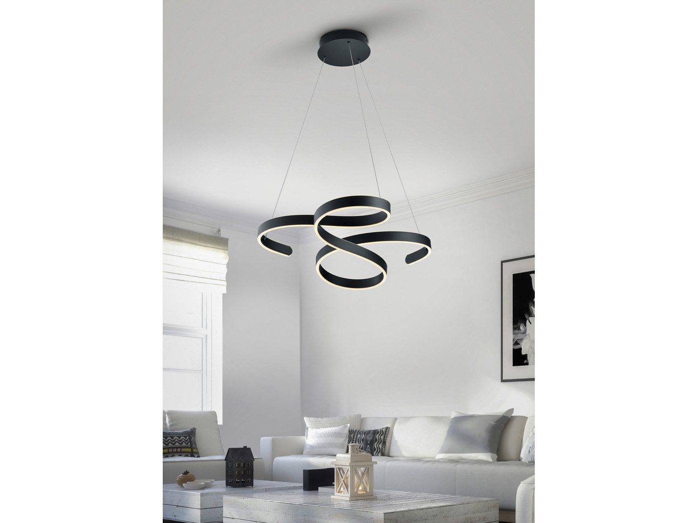 TRIO Leuchten LED Pendelleuchte, Dimmfunktion, LED fest integriert, stufenweise dimmbar über Schalter, Warmweiß, Ausgefallene Esstisch-Lampe hängend, einflammig aus Metall, 72cm groß