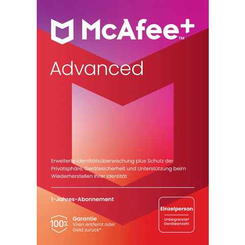 McAfee McAfee+ Advanced - Einzelperson (Virenprogramm, Lizenzschlüssel)