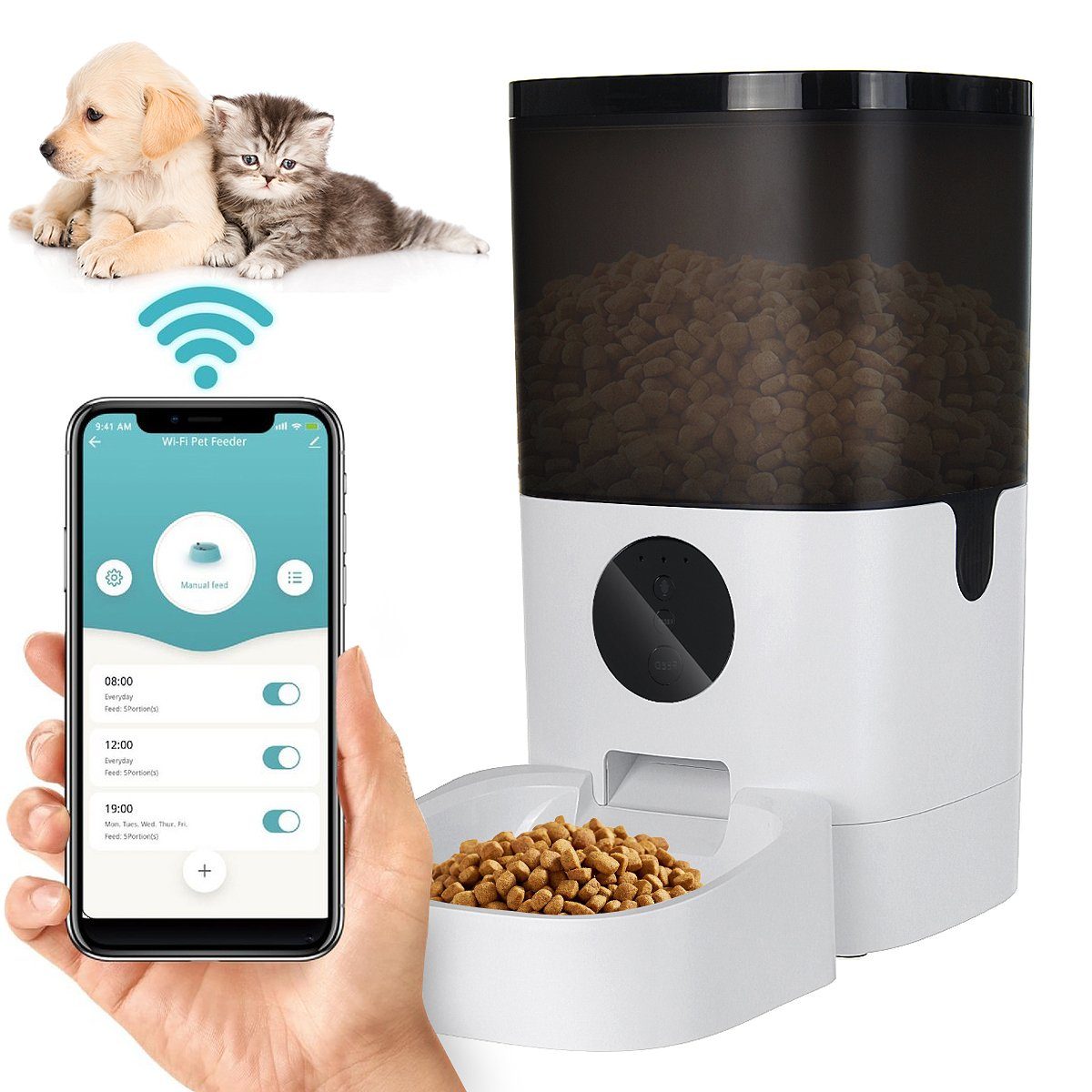 dudupet Futterautomat »WiFi-Version«, 6 L Automatischer Futterautomat  App-Unterstützung Sprachaufnahme Futterspender Feeder mit Timer für Hunde  Katzen online kaufen | OTTO