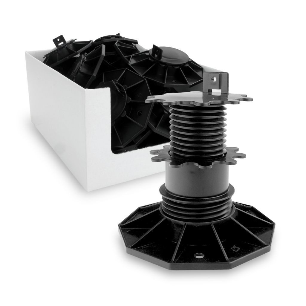 Eurotec Terrassendielen Stelzlager Eco L 6,5 - 13,0 cm, 20er-Pack, höhenverstellbar, (Spar-Set, 20-St., Stelzlager + Schrauben)