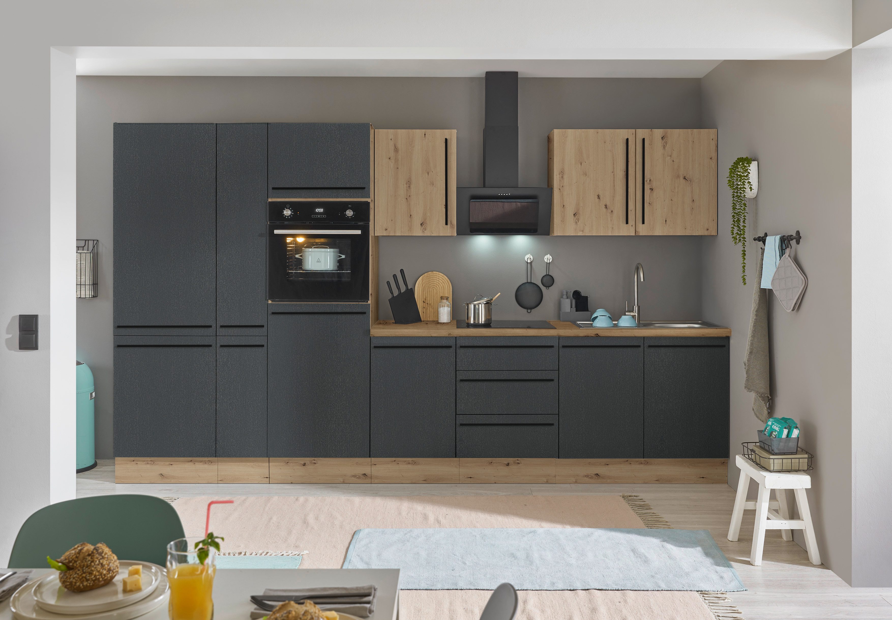 KOCHSTATION Küchenzeile Florida, Breite 360 cm, wahlweise mit E-Geräten,Sof günstig online kaufen