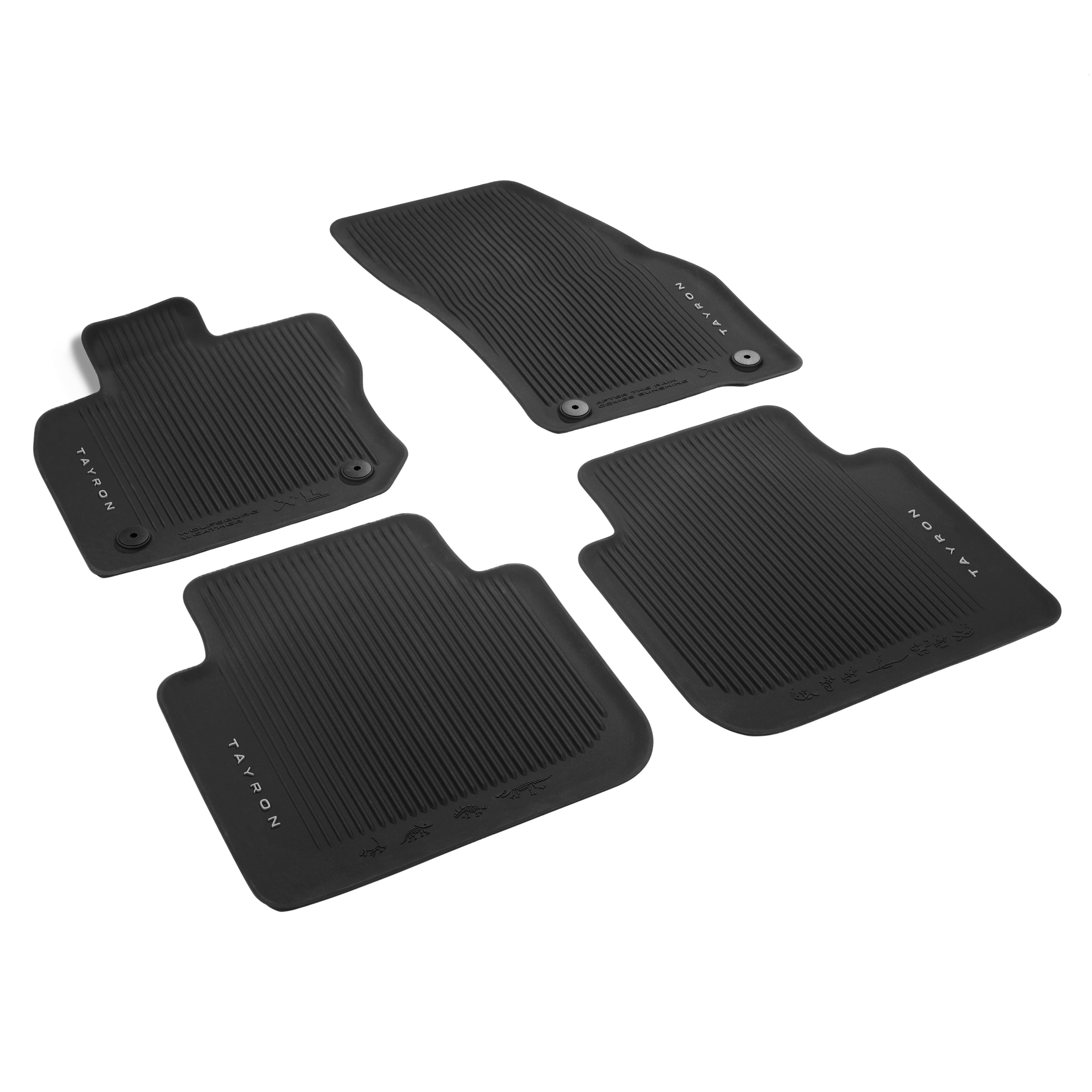 Volkswagen Passform-Fußmatten Tayron (4 St), für Volkswagen Tayron SUV, Gummifußmatten vorne und hinten, rutschfest, abwaschbar, 57L061500 82V