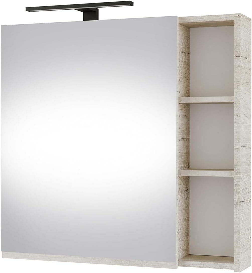 Planetmöbel Badezimmerspiegelschrank Spiegelschrank 70cm (Oregon)