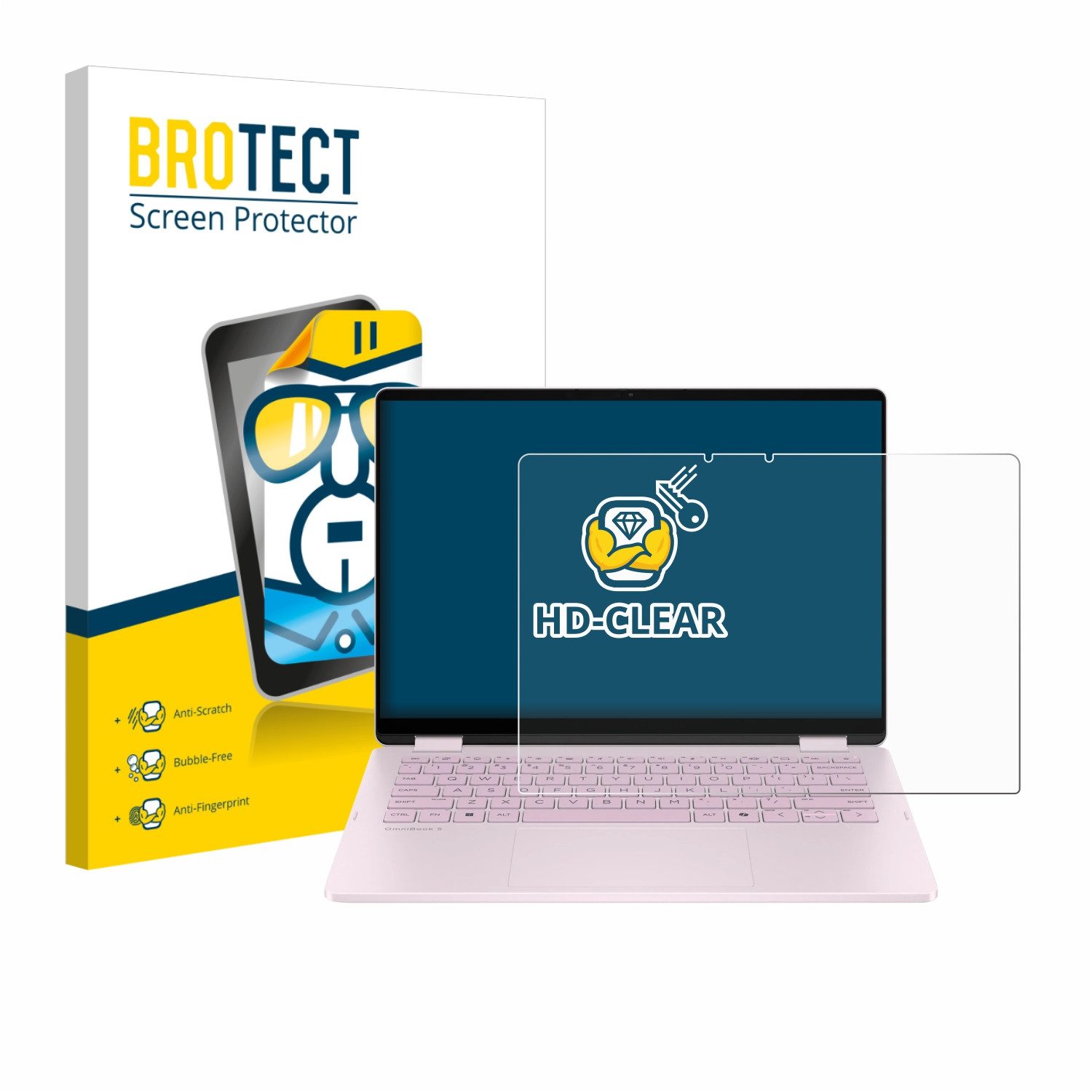 BROTECT Displayschutzfolie Schutzfolie für HP OmniBook 5 Flip 14 14-fp0153ng, Displayschutz Schutz Folie Klar Transparent