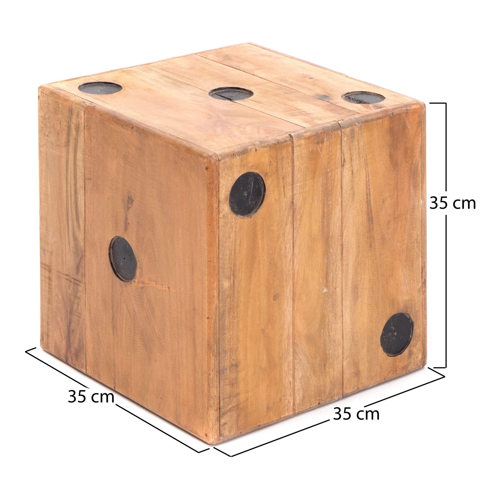 CREEDWOOD Hocker HOLZ WÜRFEL "GAME 35", Massivholz, 35cm, Blumenhocker Würf günstig online kaufen